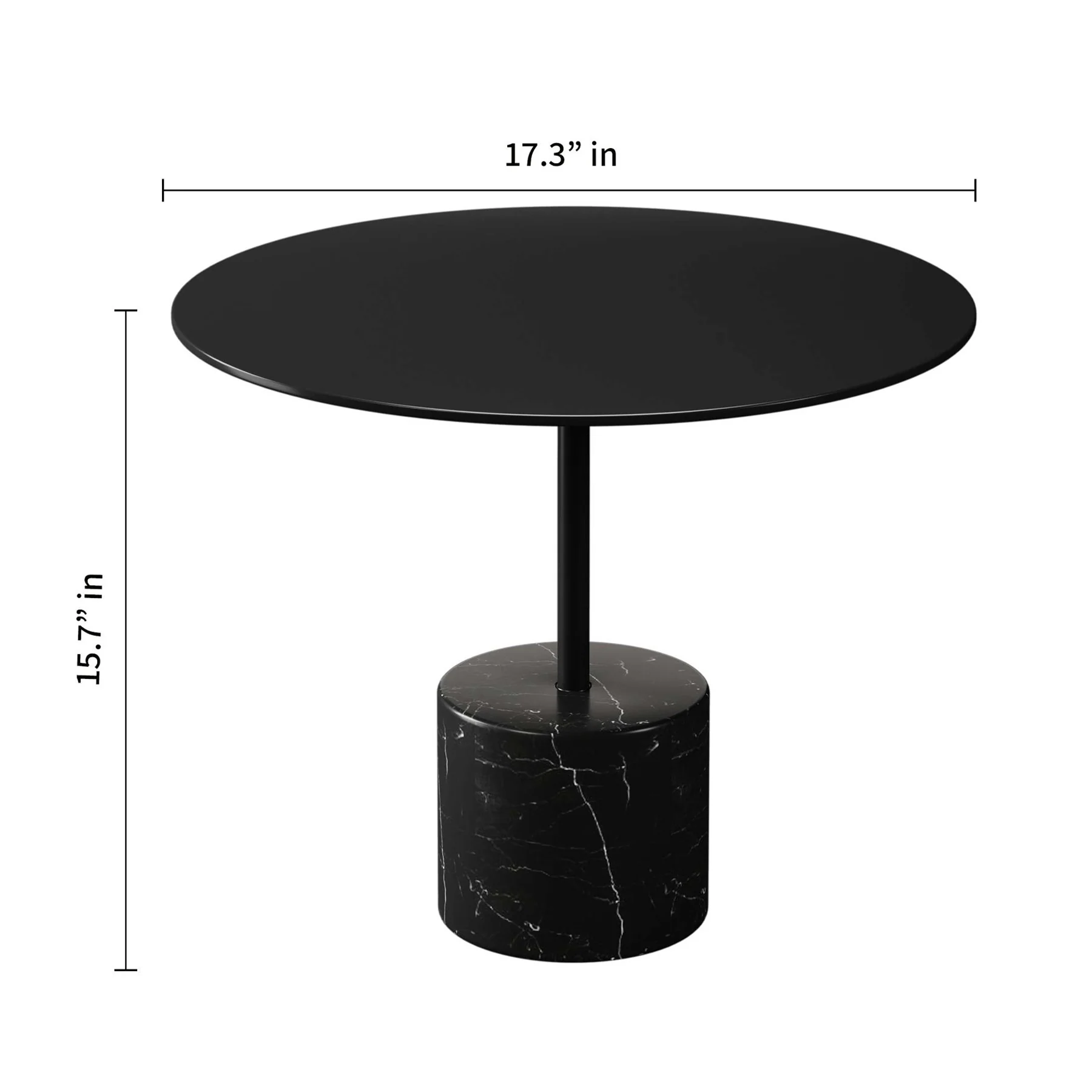 17" Black Steel Round Coffee Table By Homeroots - Image 6