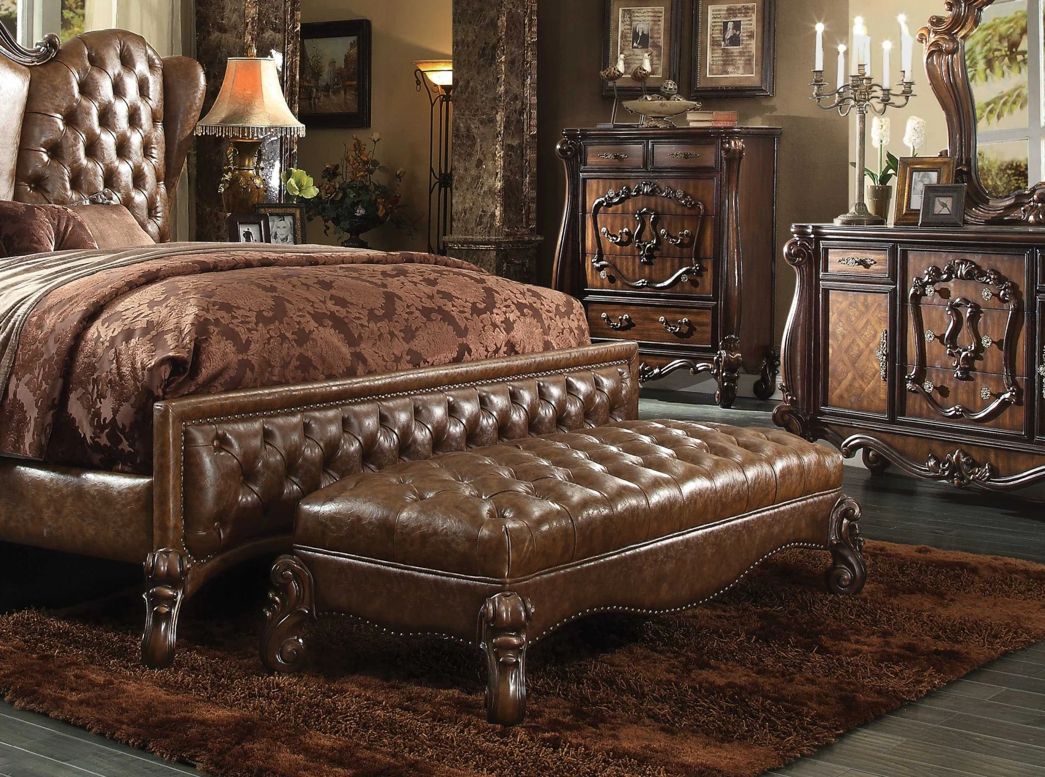 2-Tone Light Brown Polyurethane Bench