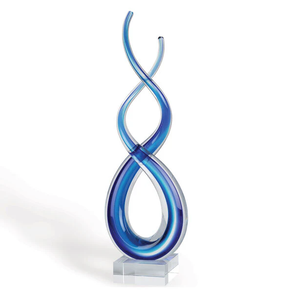 20 Blue Art Glass Centerpiece By Homeroots