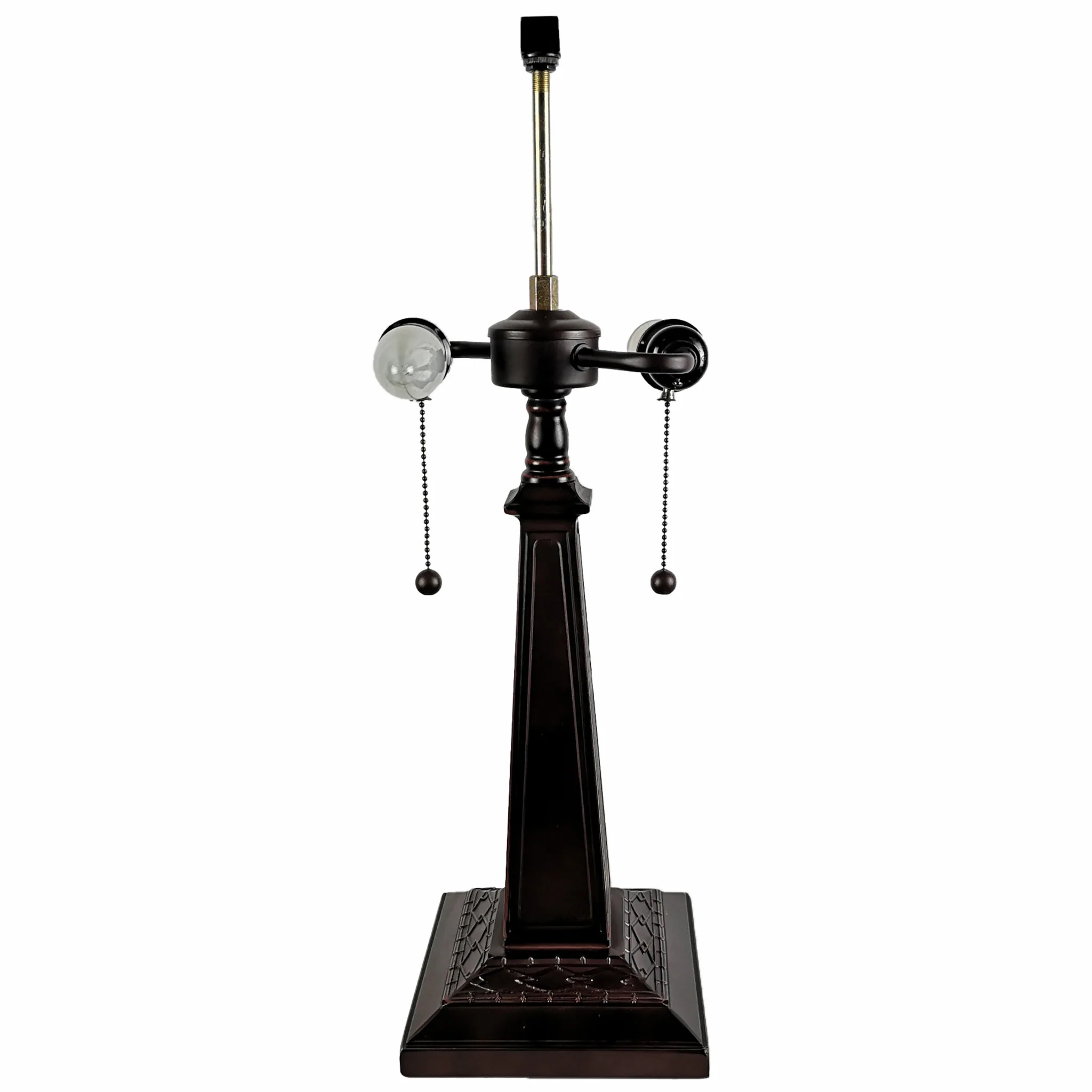 23" Stained Glass Pyramid Style Two Light Mission Style Table Lamp By Homeroots - Image 5