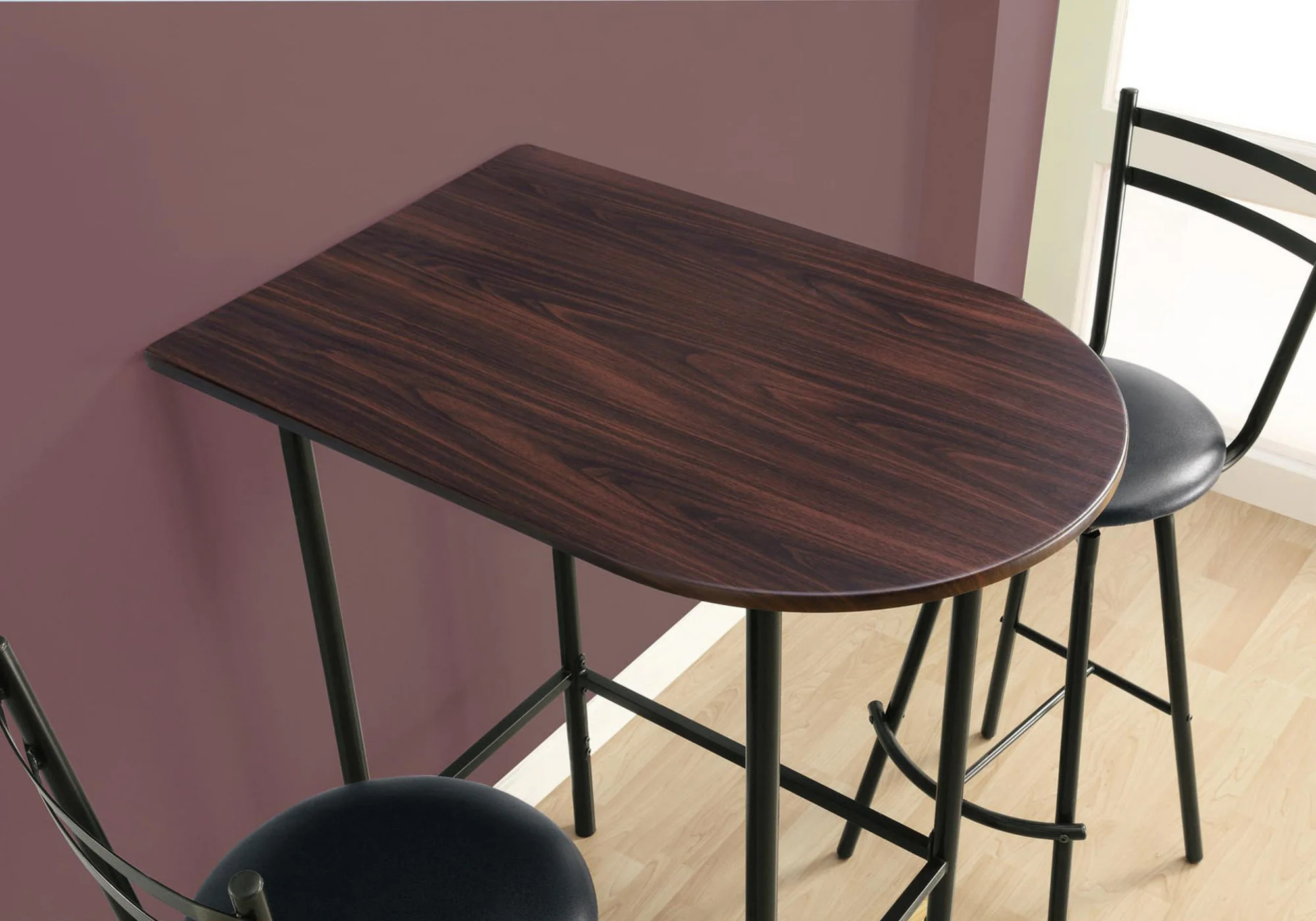 24" Brown And Black Free Form Manufactured Wood Bar Table By Homeroots