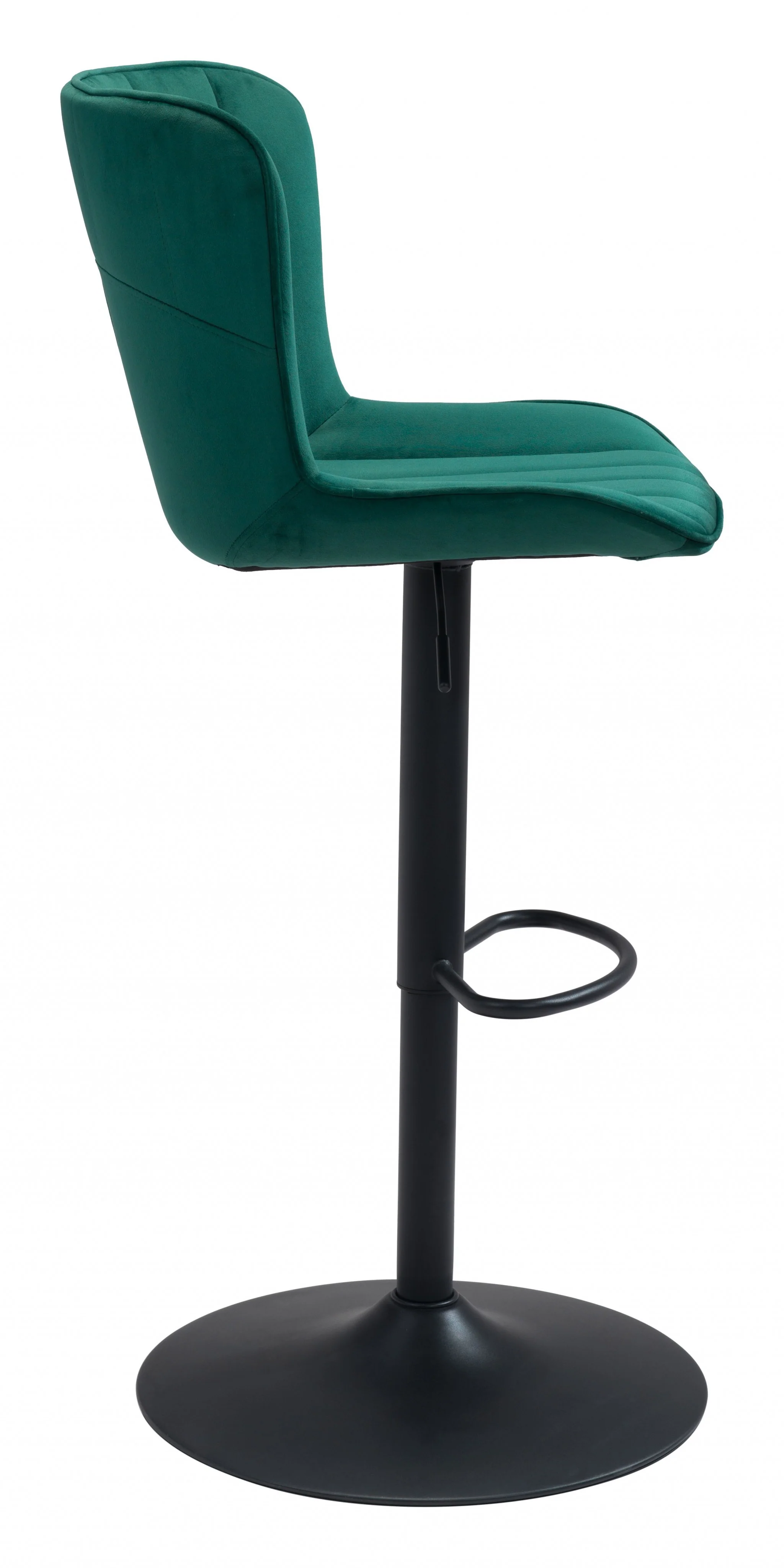 24" Green And Black Steel Swivel Low Back Counter Height Bar Chair With Footrest By Homeroots - Image 3