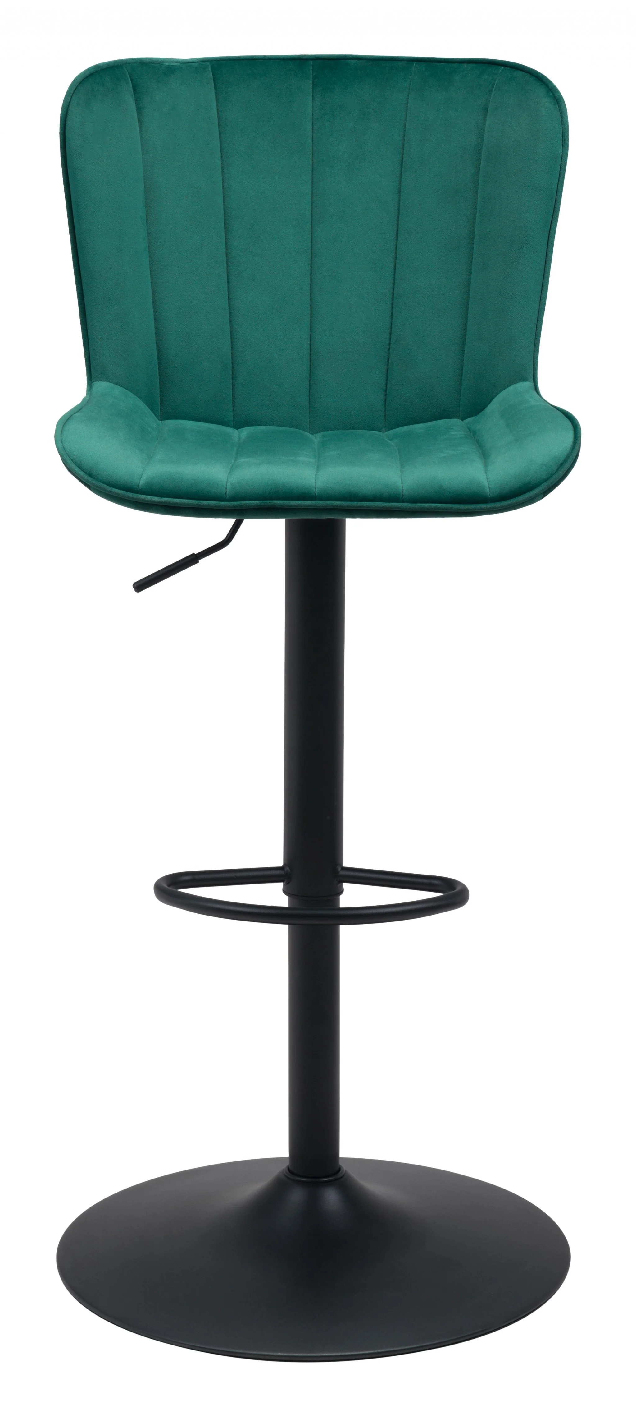 24" Green And Black Steel Swivel Low Back Counter Height Bar Chair With Footrest By Homeroots - Image 4