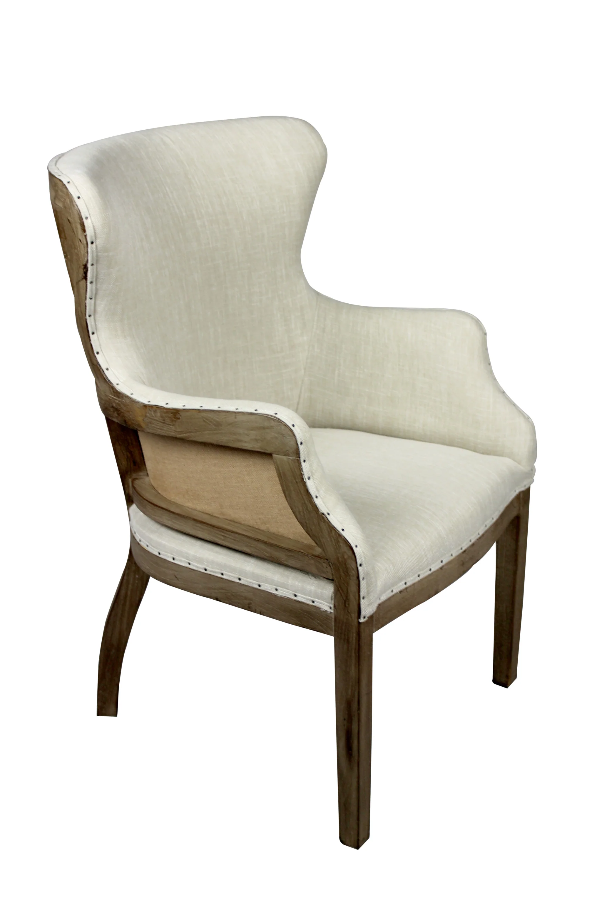 25" Natural Polyester Blend Solid Color Arm Chair By Homeroots