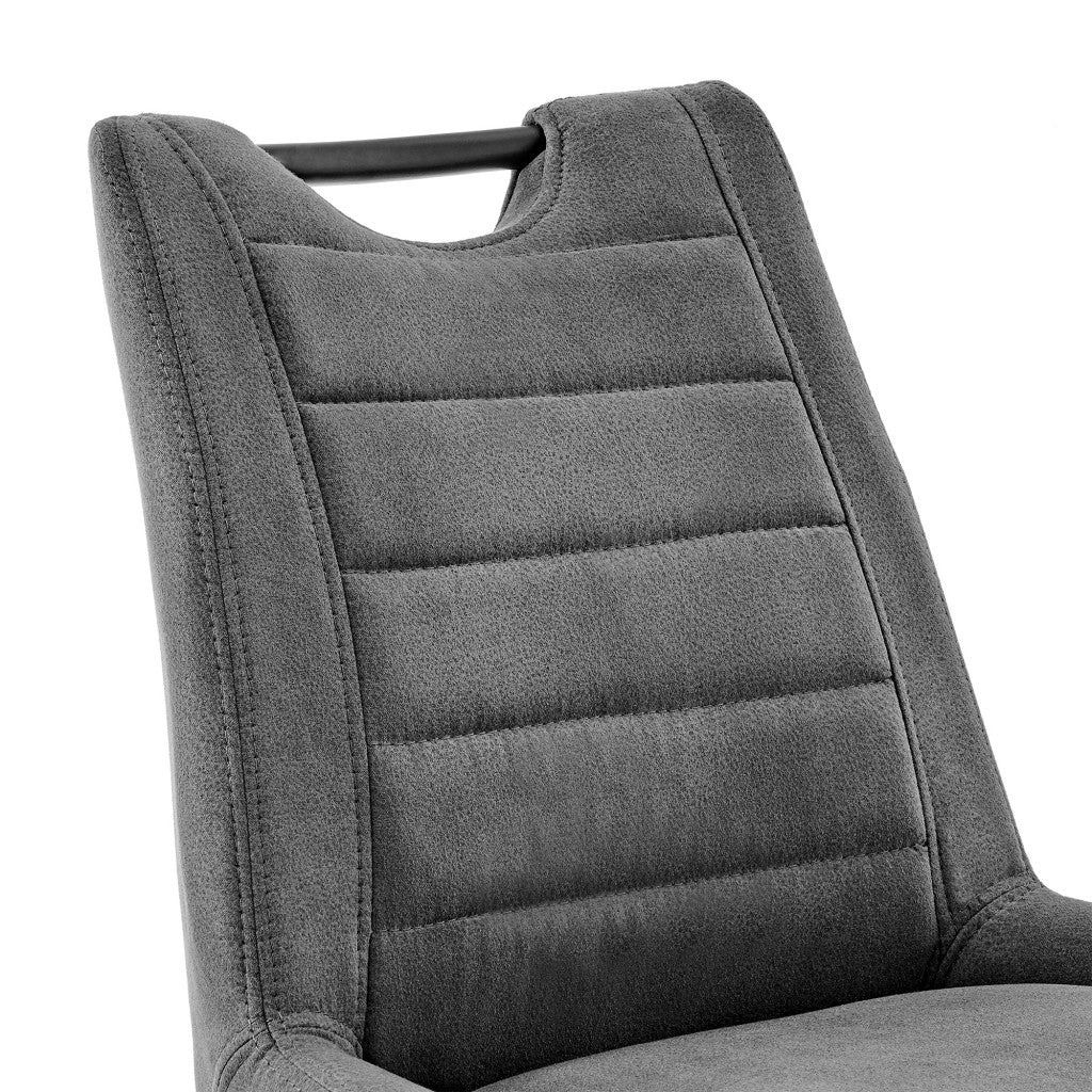 26" Gray Microfiber and Black Metal Counter Stool By Homeroots - Image 7