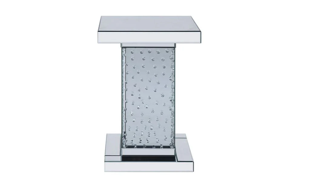 26" Silver Glass And Manufactured Wood Square Mirrored End Table By Homeroots