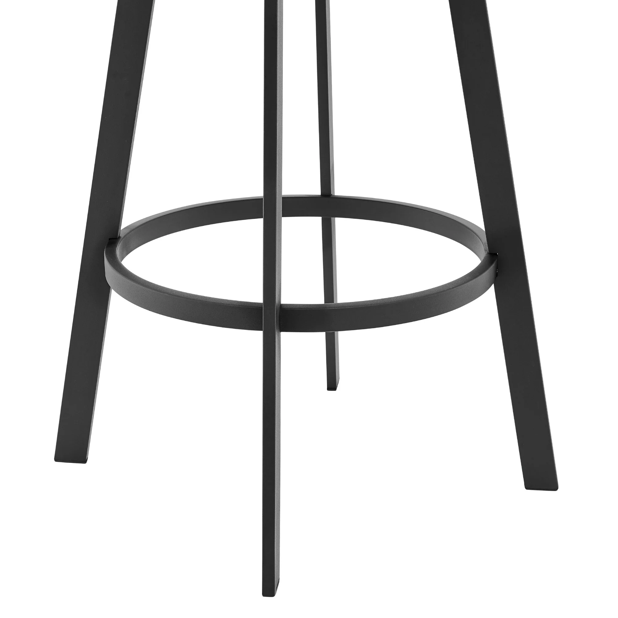 26" Timeless Slate Grey Faux Leather Silver Finish Swivel Counter Stool By Homeroots - Image 7