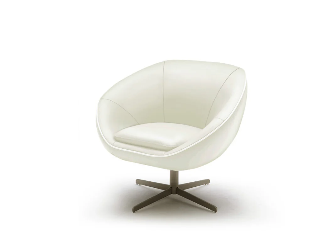 29" White Bonded Leather Foam and Steel Accent Chair By Homeroots