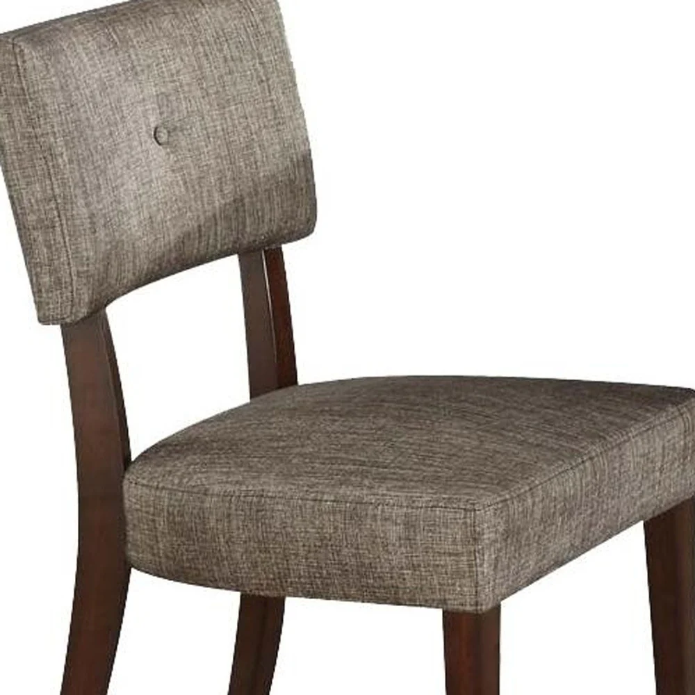 2Pc Gray Fabric And Espresso Side Chair By Homeroots