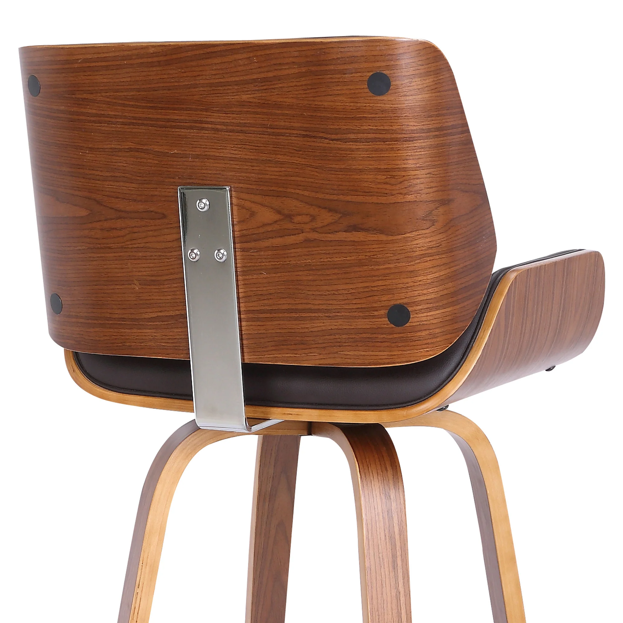 30" Brown Faux Leather Wooden Base Bar Stool By Homeroots - Image 8