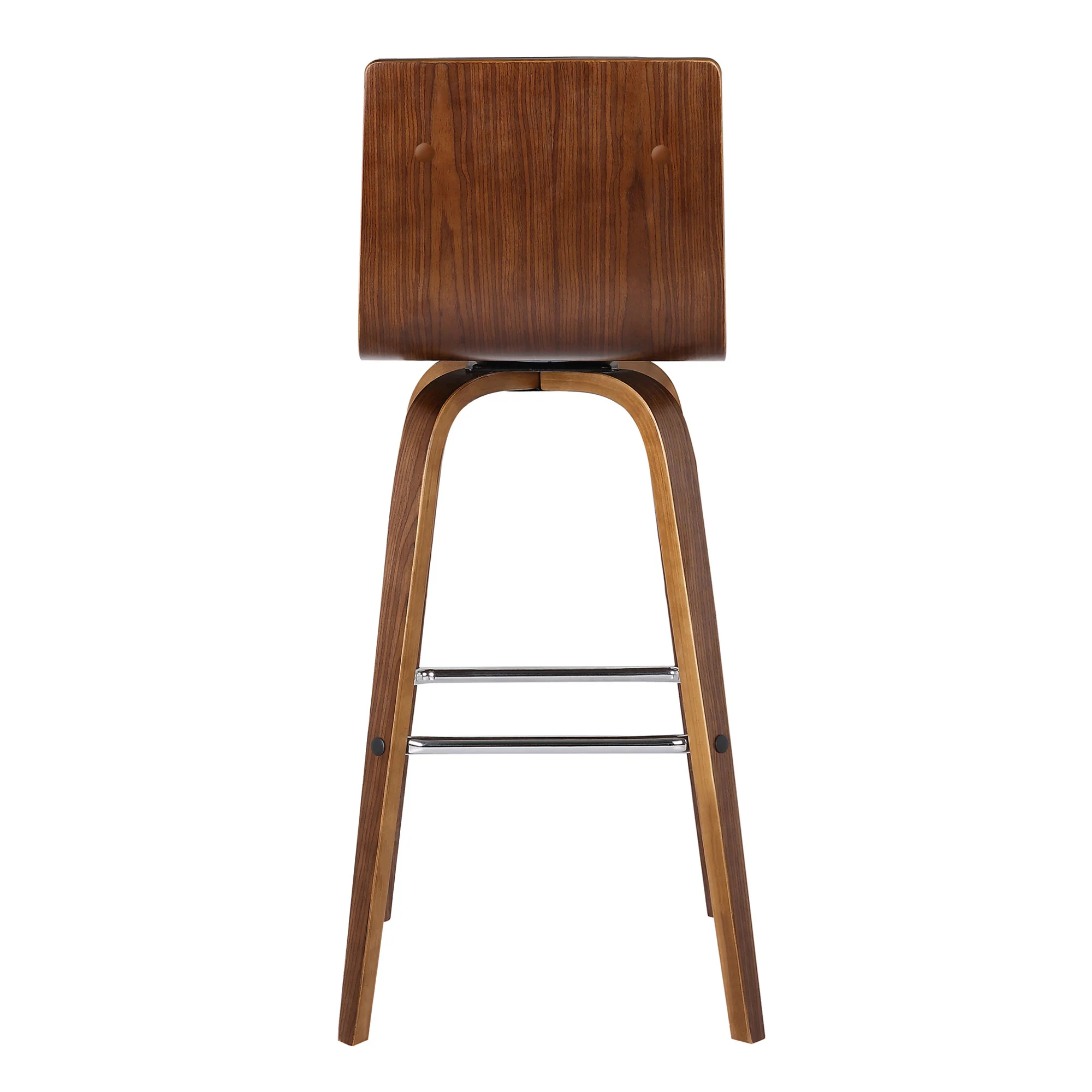 30” Brown Faux Leather Wooden Swivel Bar Stool By Homeroots - Image 3