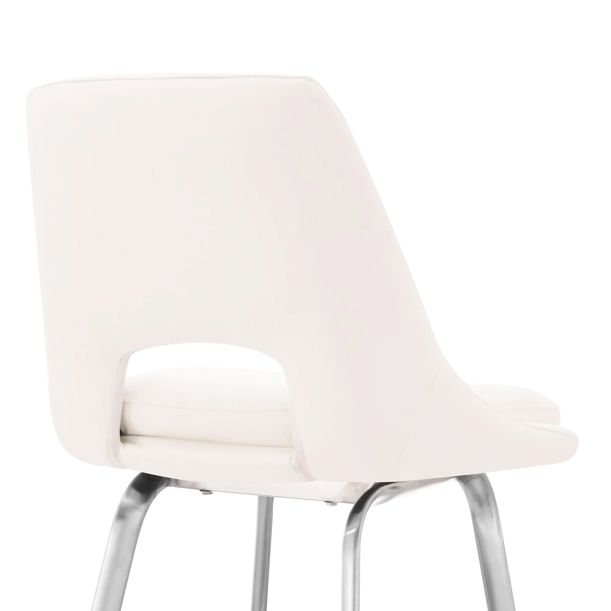 30" Elegant Grey Faux Leather Bar Stool with Stainless Steel Frame By Homeroots - Image 8