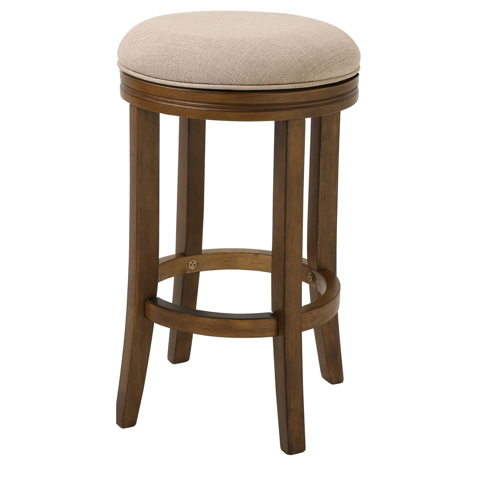 30" Honeysuckle Finished Solid Wood Frame With Cream Fabric Bar Stool By Homeroots - Image 2
