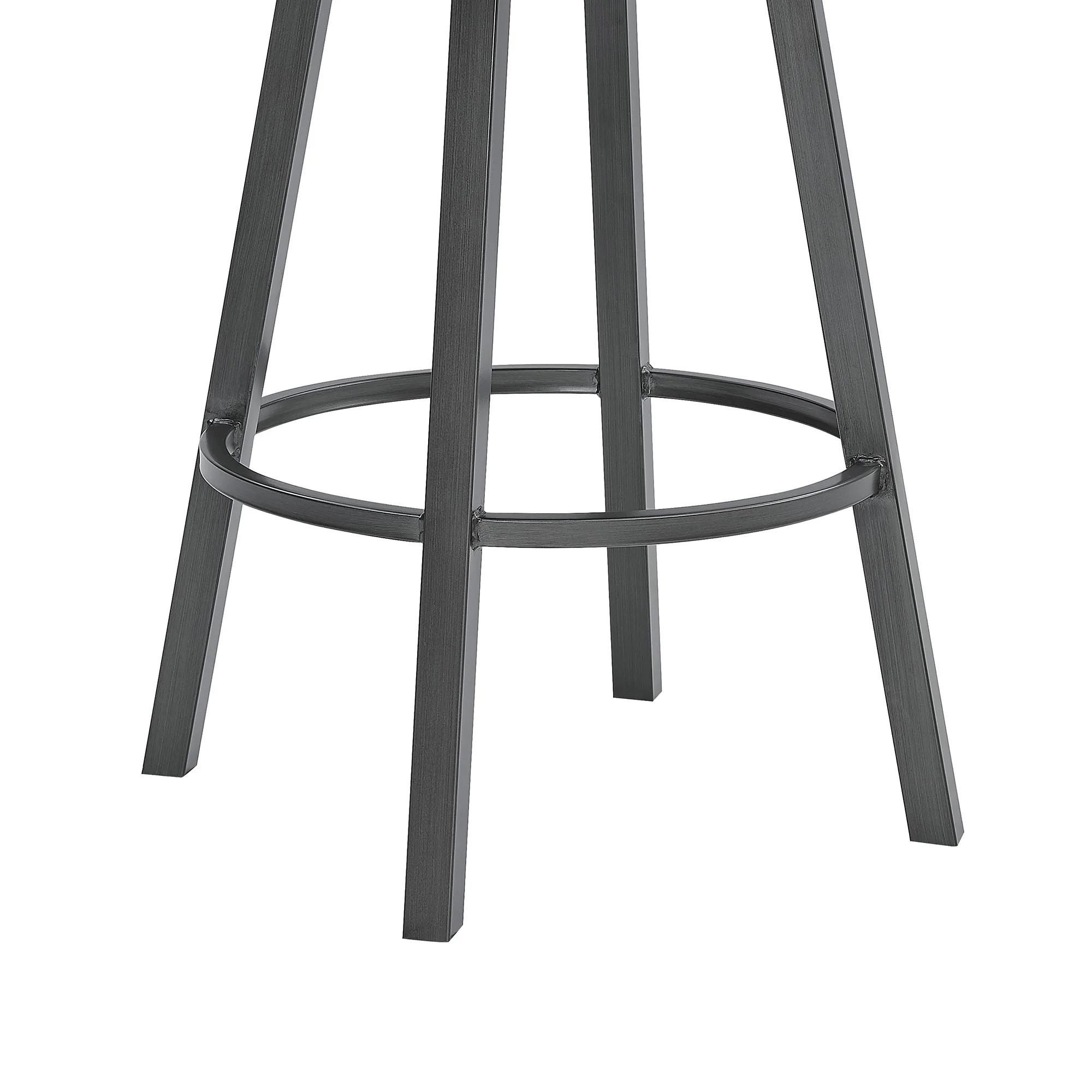 30" Transitional Black Faux Leather Metal Cross Back Bar Stool By Homeroots - Image 7