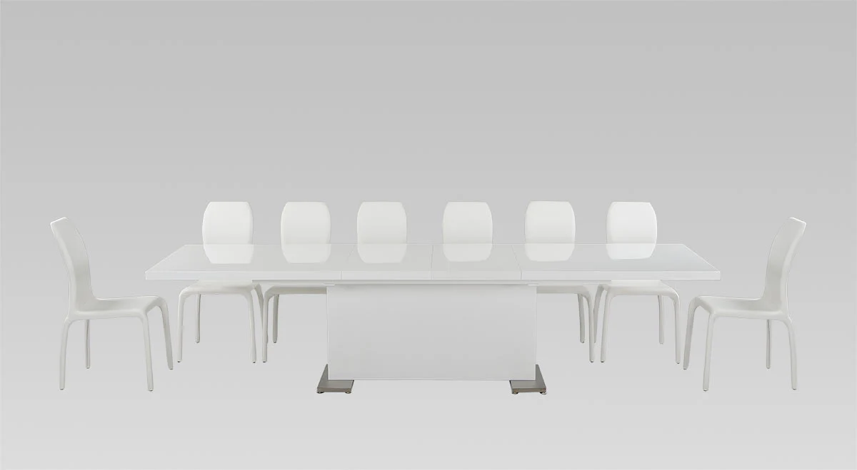 30' White Mdf And Steel Dining Table By Homeroots - 283320