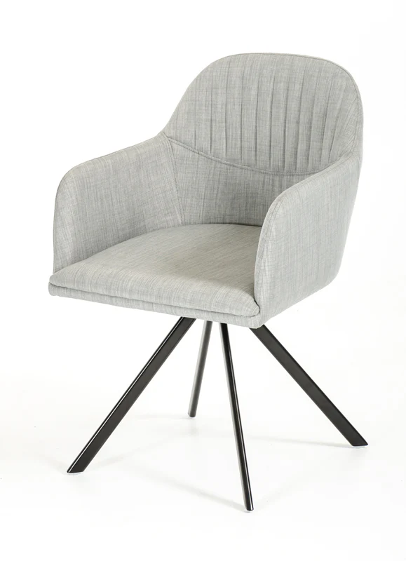 31' Grey Fabric And Metal Dining Chair By Homeroots