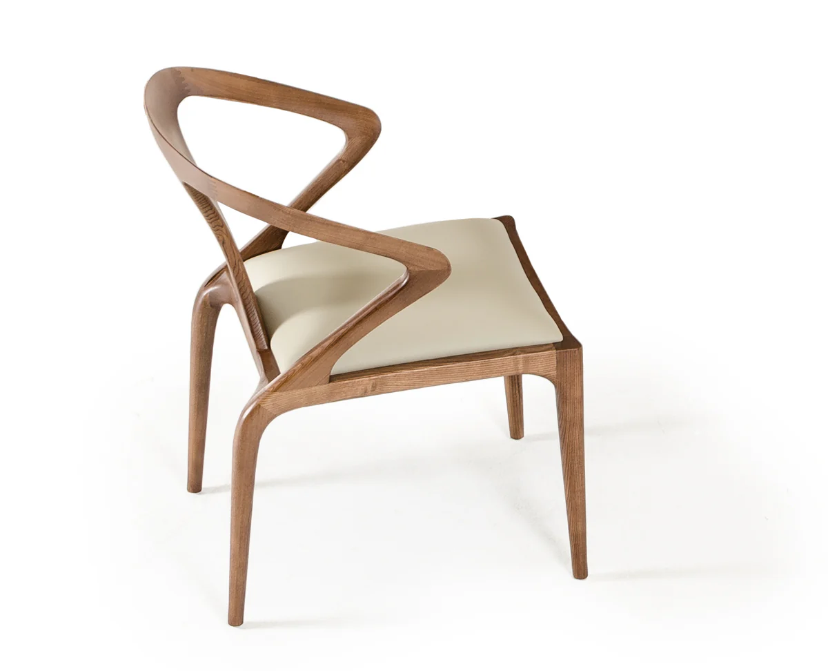 31' Leatherette And Wood Dining Chair By Homeroots