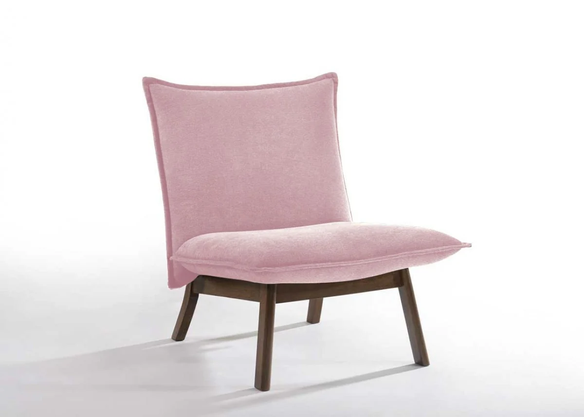31" Plush Pink Low Profile Armless Accent Chair By Homeroots