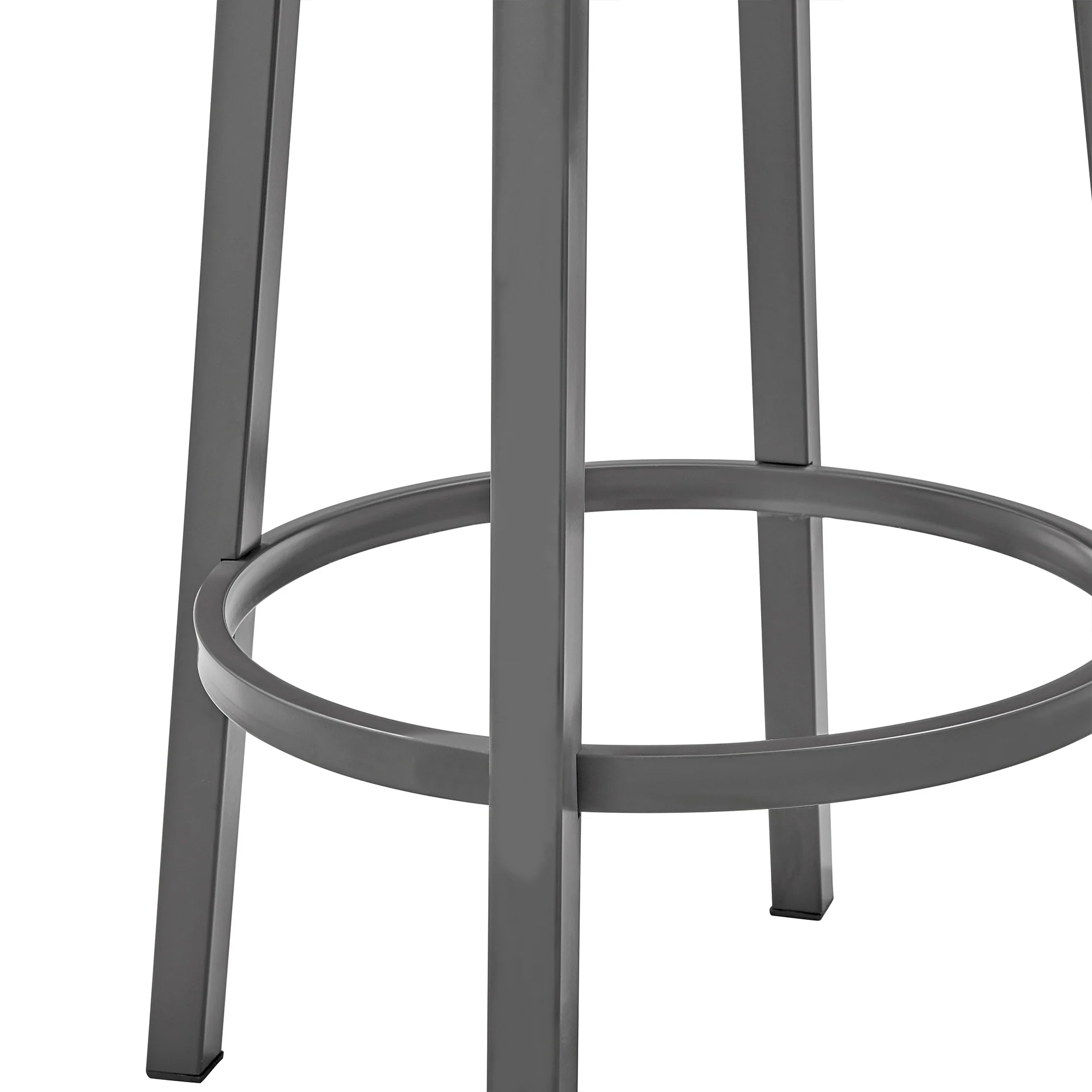 34" Chocolate Faux Leather And Iron Swivel Low Back Counter Height Bar Chair By Homeroots - Image 9