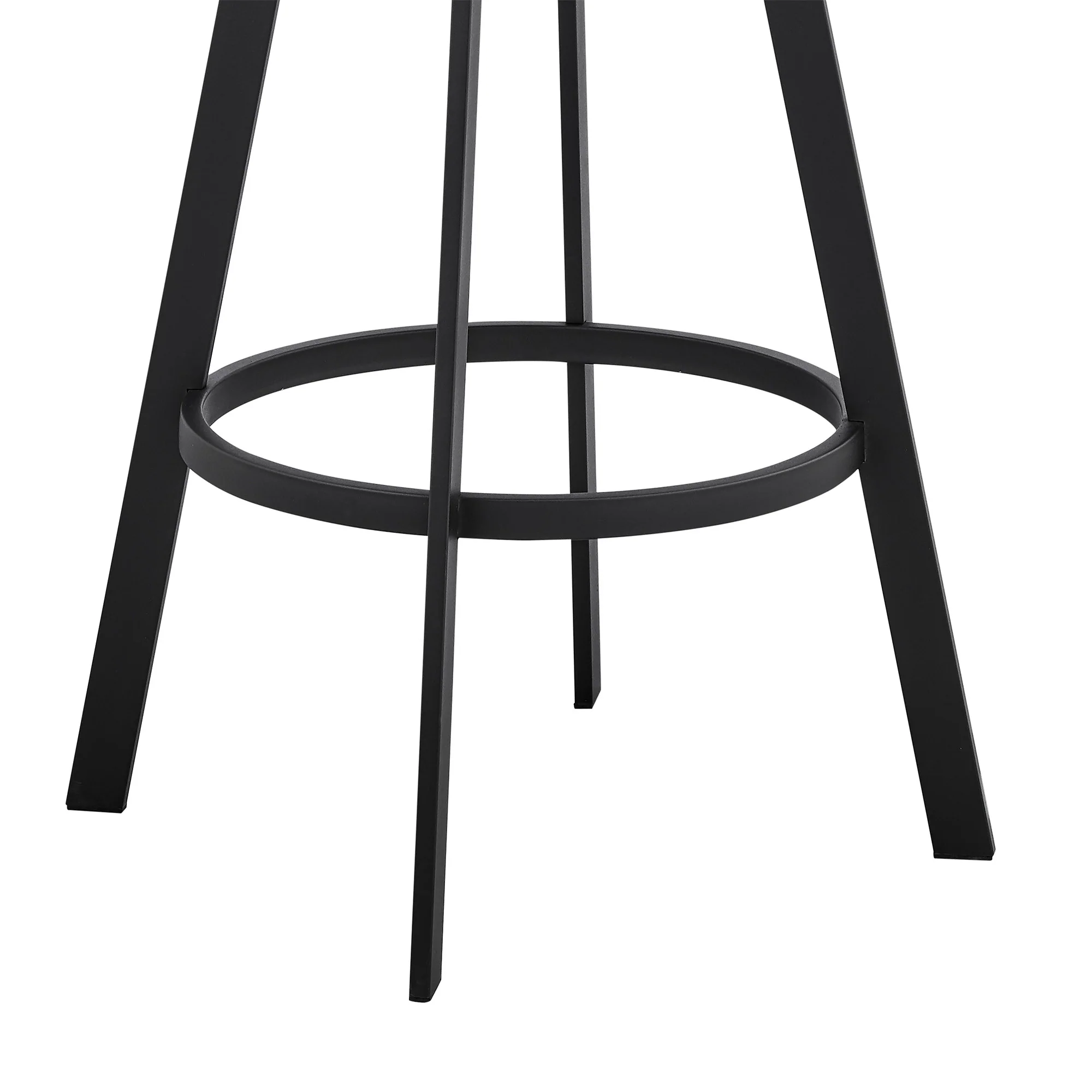 35" Black Faux Leather And Iron Swivel Low Back Counter Height Bar Chair By Homeroots - Image 9