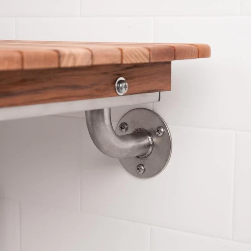 36" Premium Wall Mount Teak Shower Bench By Homeroots - Image 3