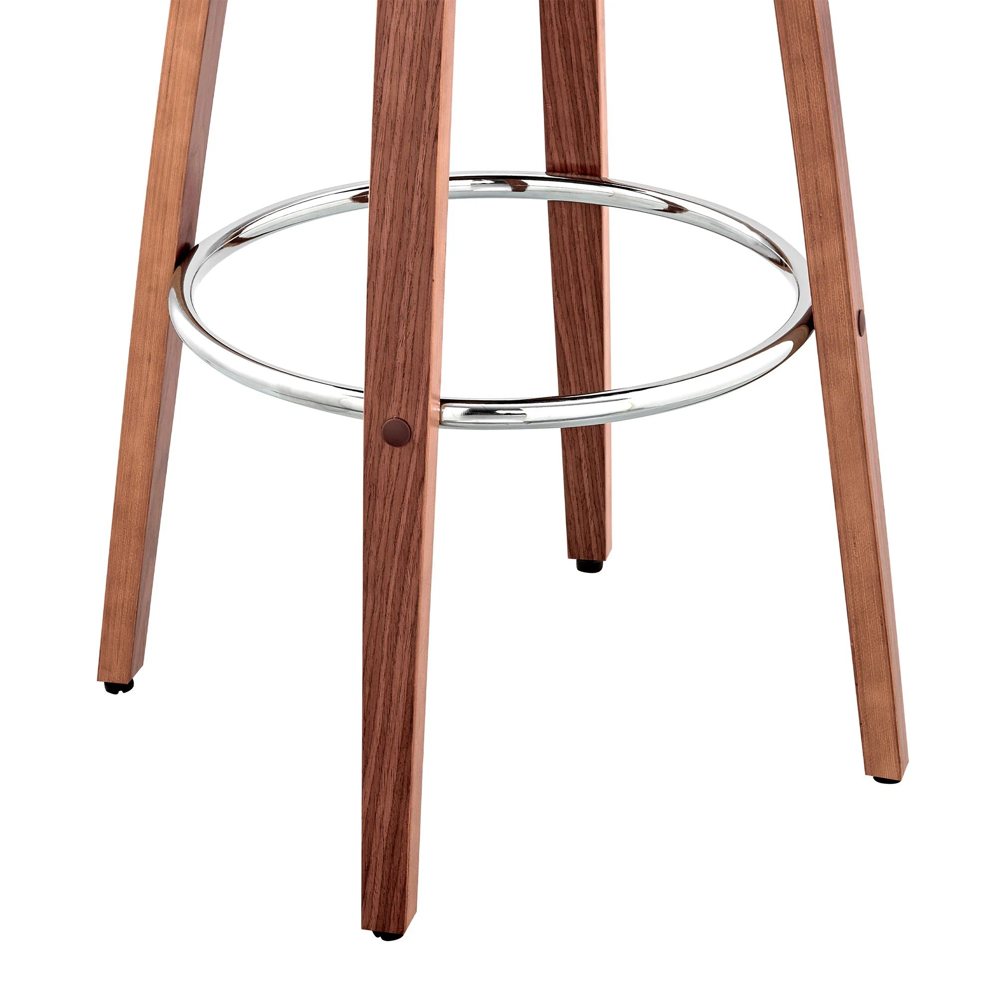 37" Brown Faux Leather And Manufactured Wood Swivel Counter Height Bar Chair By Homeroots - Image 9