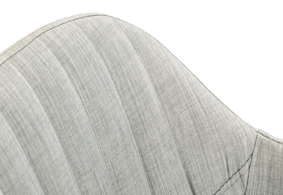 38' Grey Fabric And Metal Bar Stool By Homeroots - Image 3