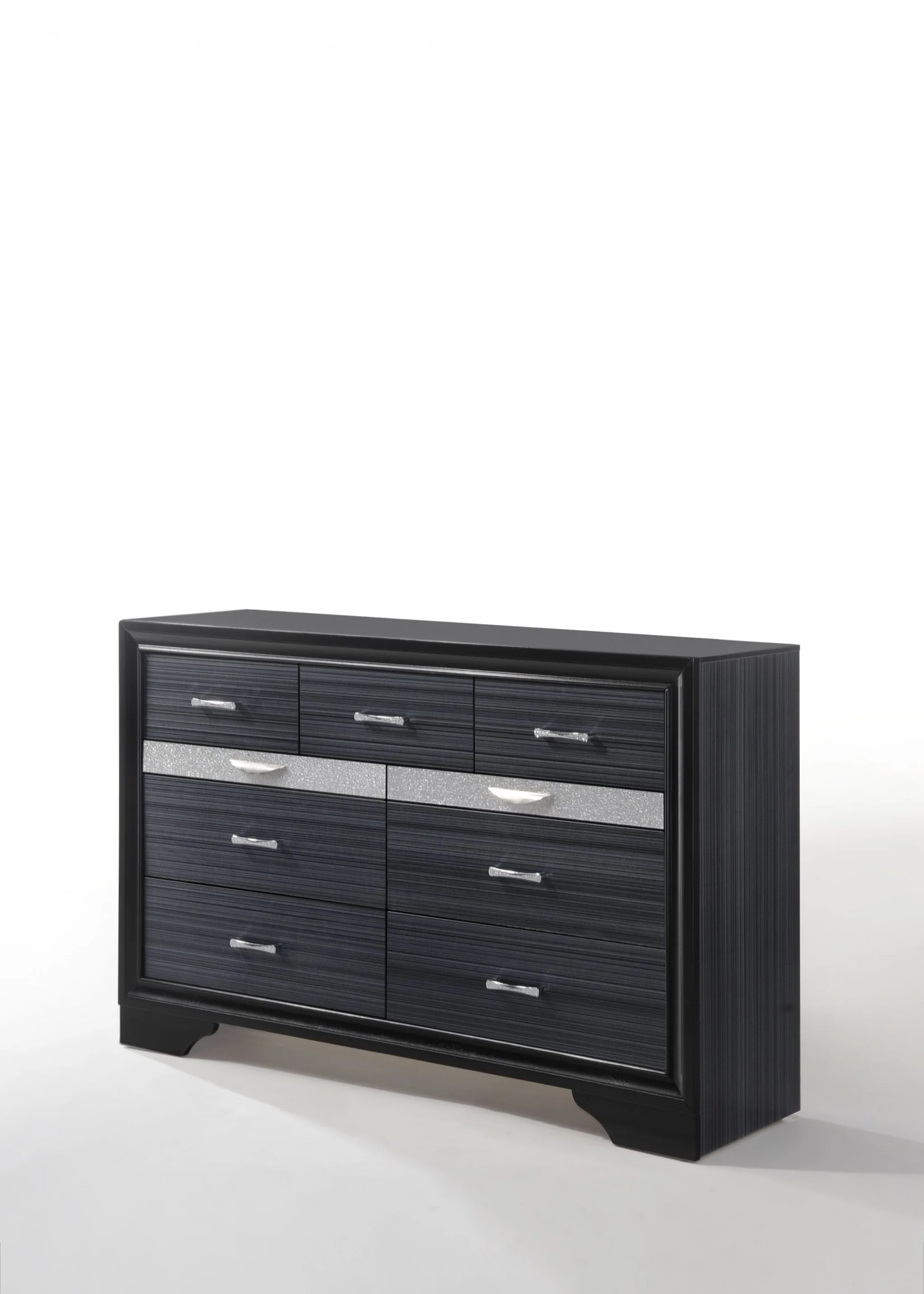 39' Contemporary Black Wood Finish Dresser With 9 Drawers By Homeroots