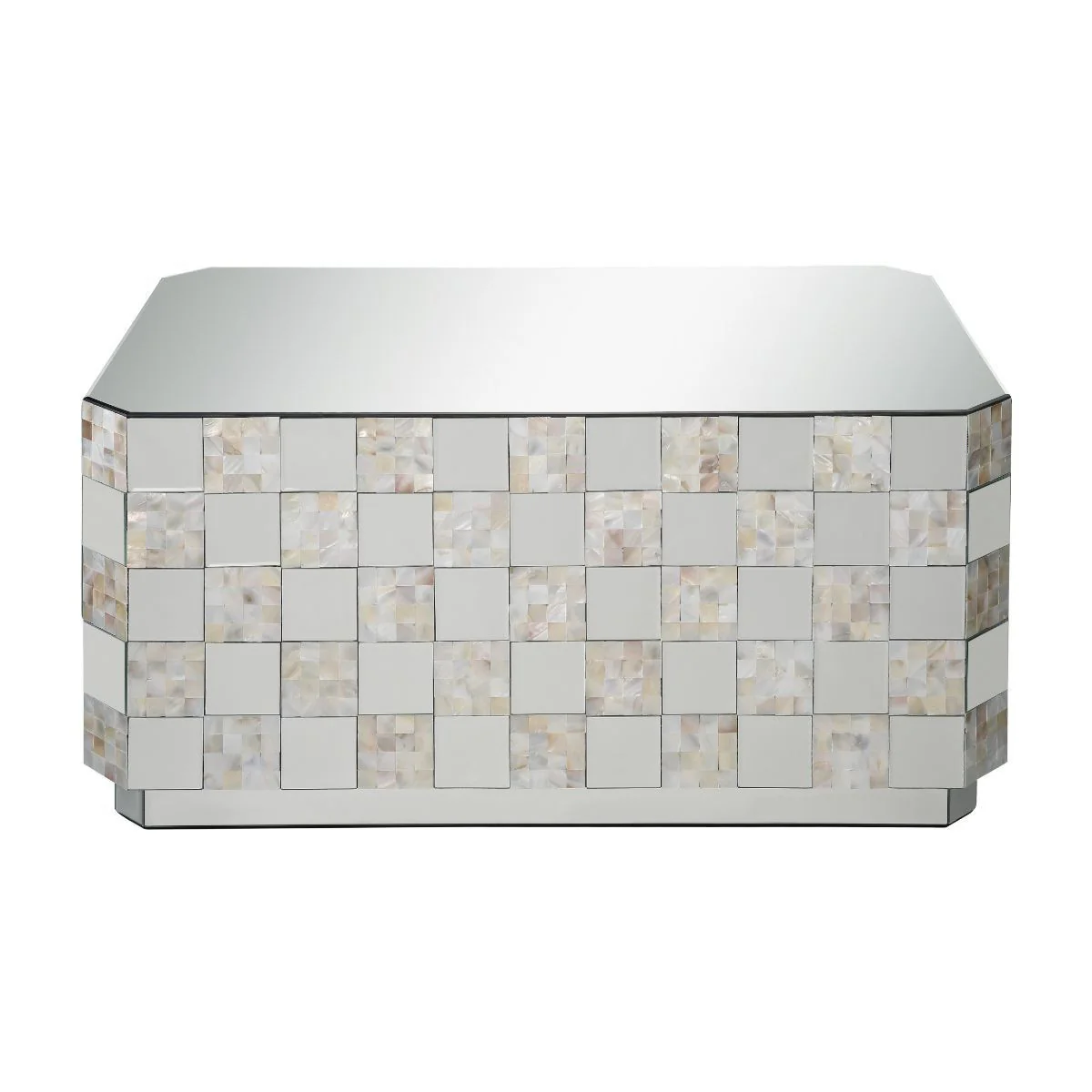 39" Silver Mirrored Rectangular Mirrored Coffee Table By Homeroots
