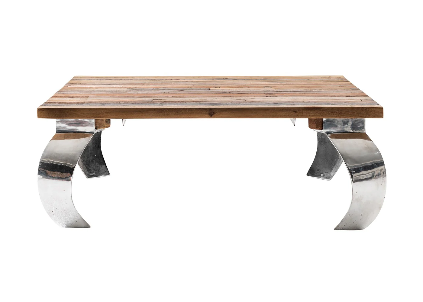 39" Steel And Reclaimed Wood Contemporary Square Coffee Table By Homeroots