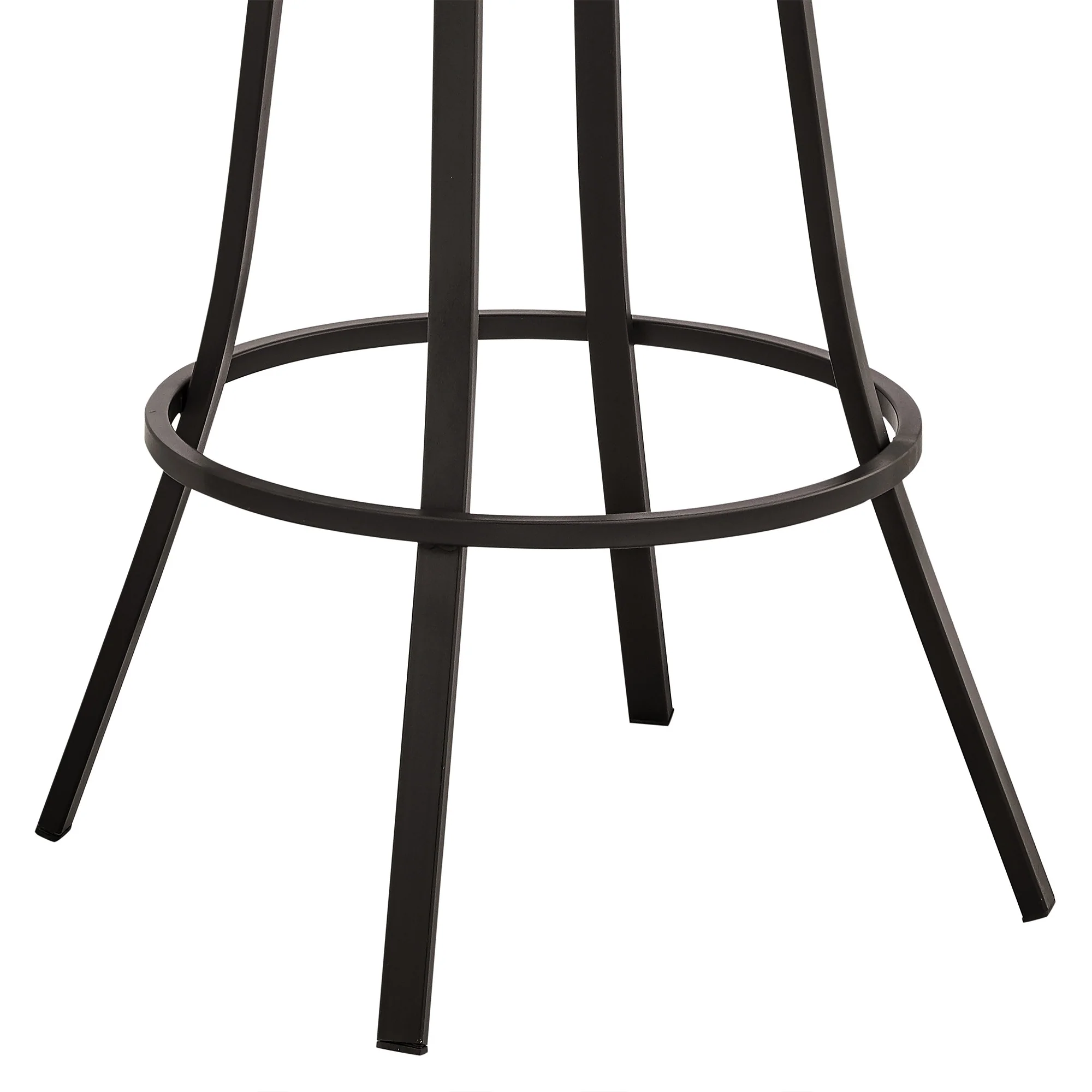 40" Brown Faux Leather And Iron Swivel Low Back Bar Height Chair By Homeroots - Image 6
