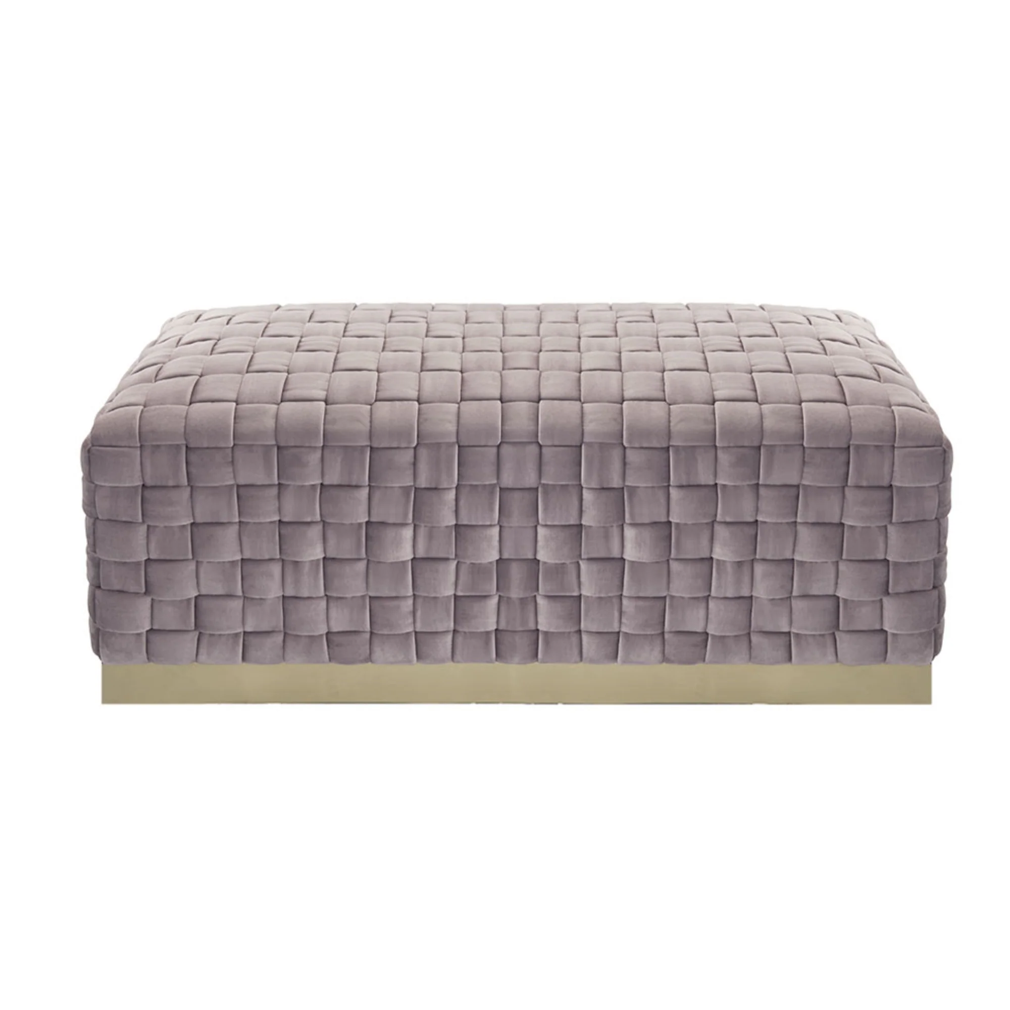 40" Lilac And Gold Upholstered Velvet Bench By Homeroots