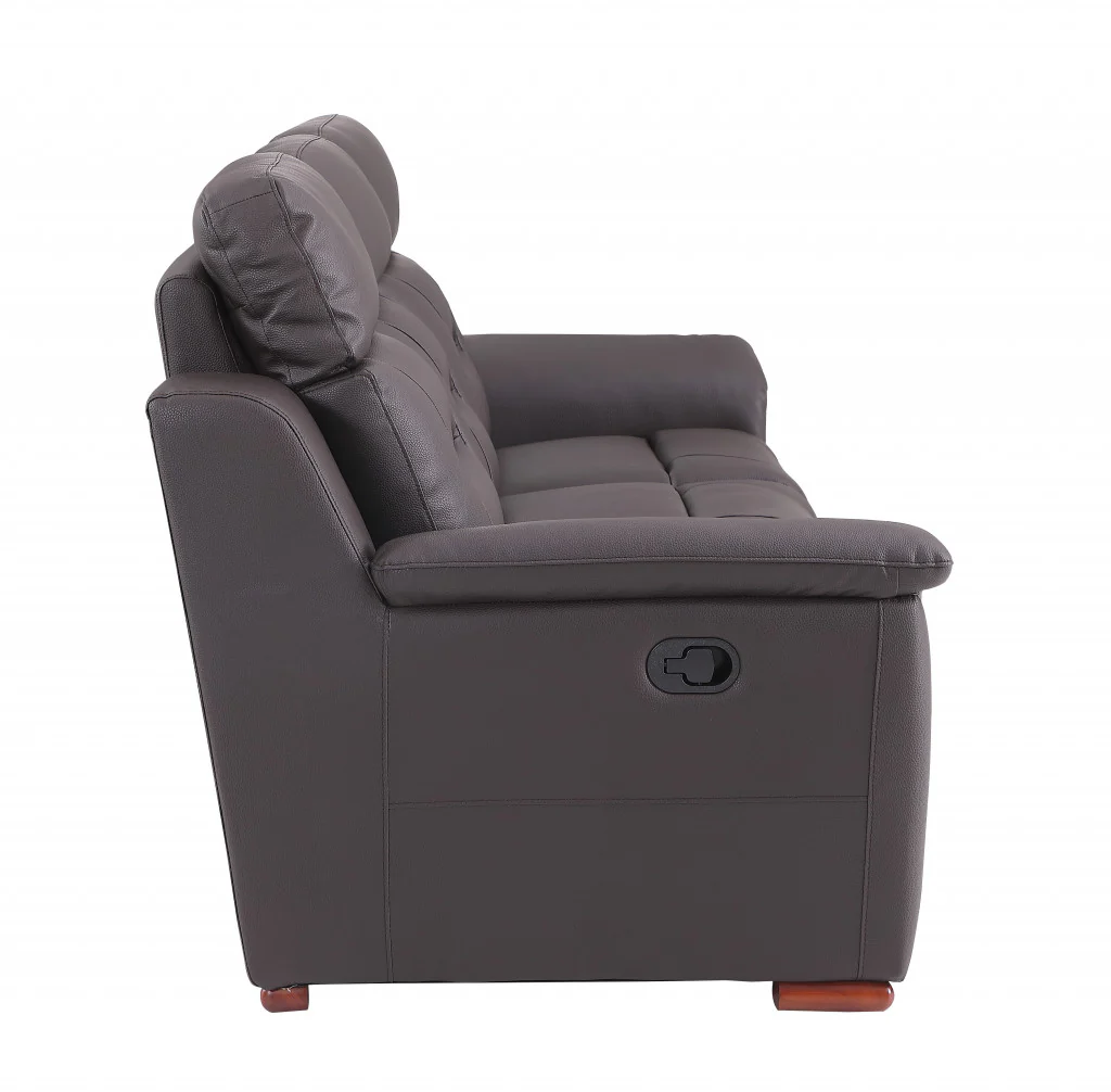 41" Brown Fascinating Leather Reclining Chair By Homeroots - Image 4