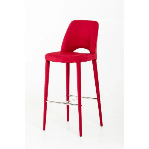 41' Red Fabric And Metal Bar Stool By Homeroots