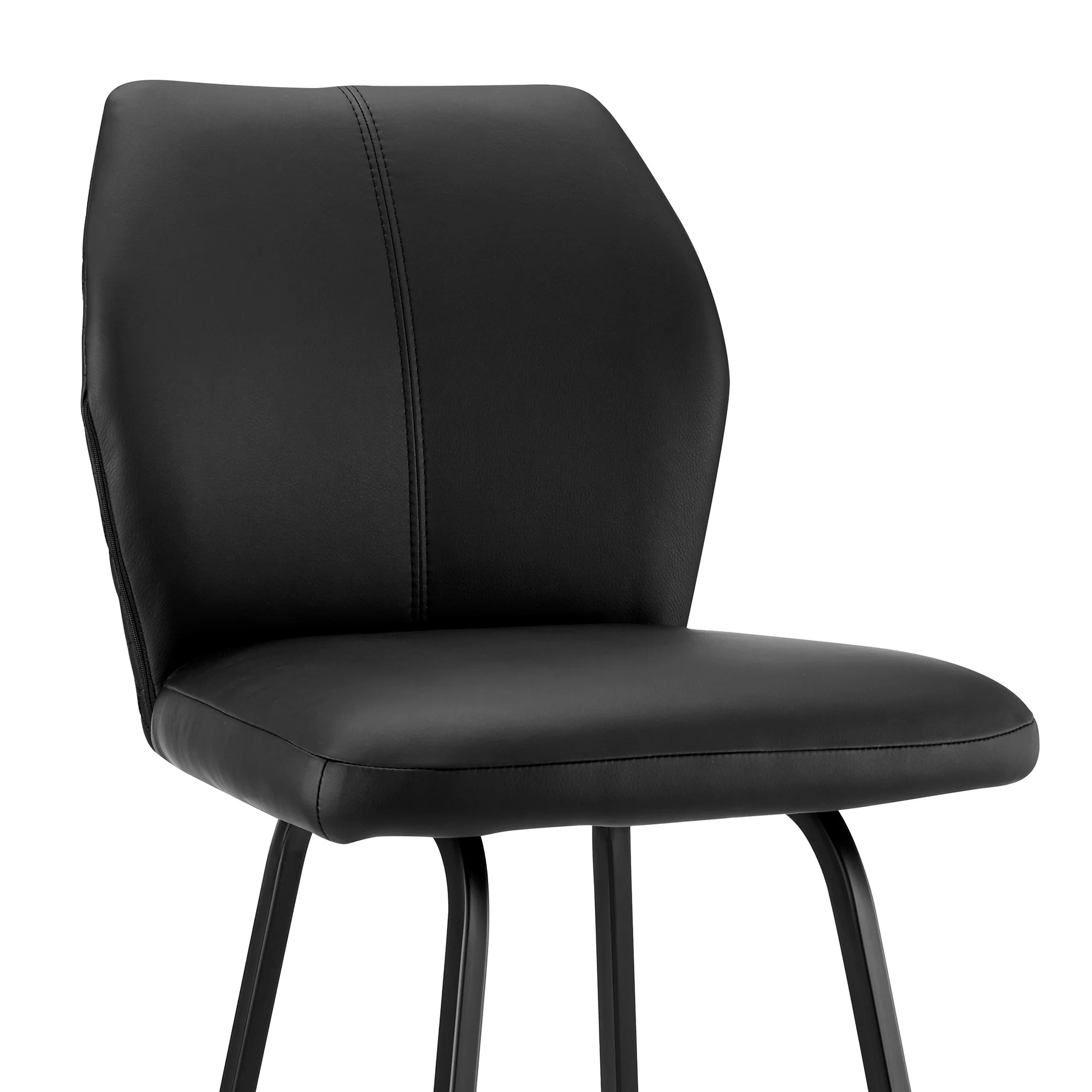 42" Black Faux Leather And Iron Bar Height Chair By Homeroots - Image 7