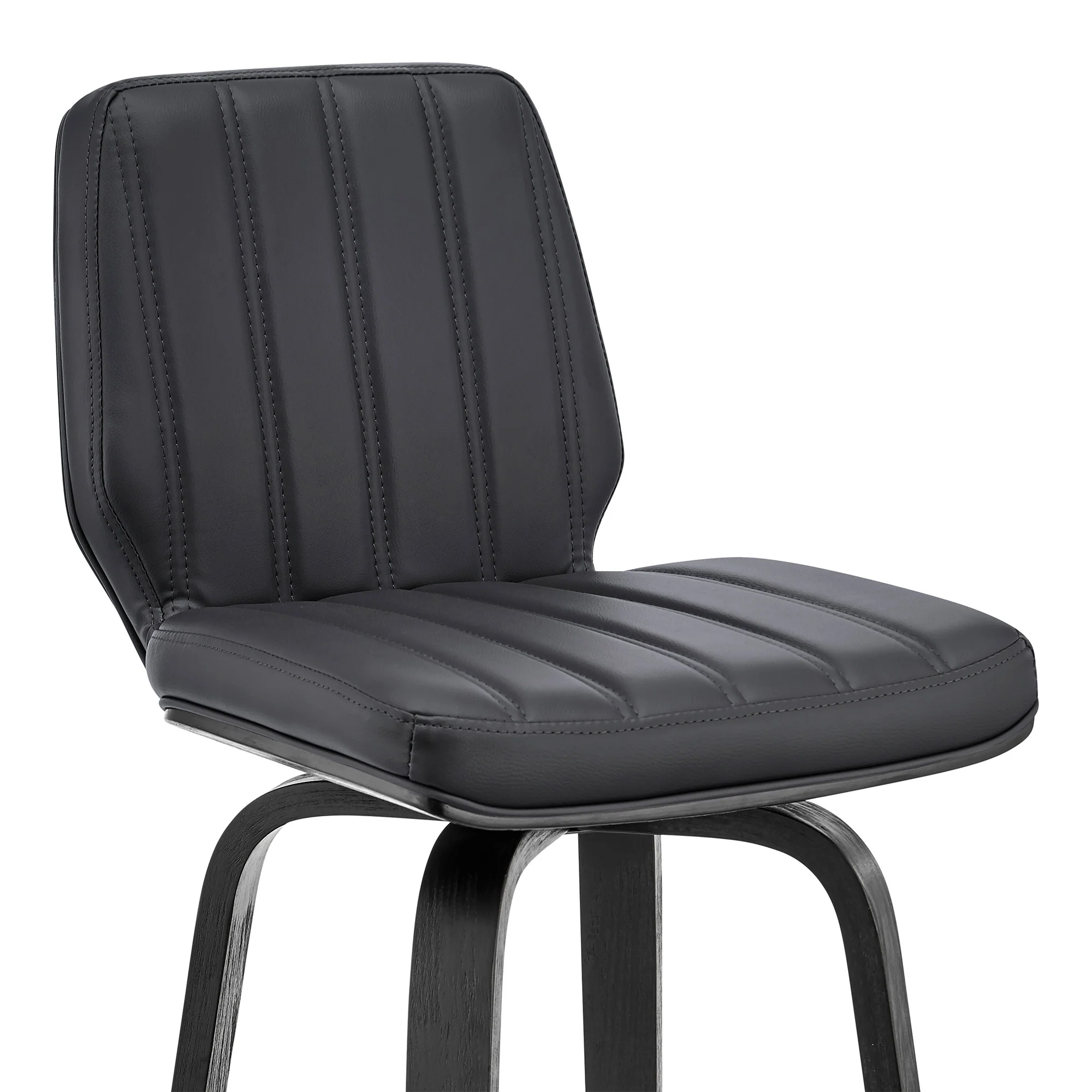 42" Gray Faux Leather And Iron Swivel Bar Height Chair By Homeroots - Image 7