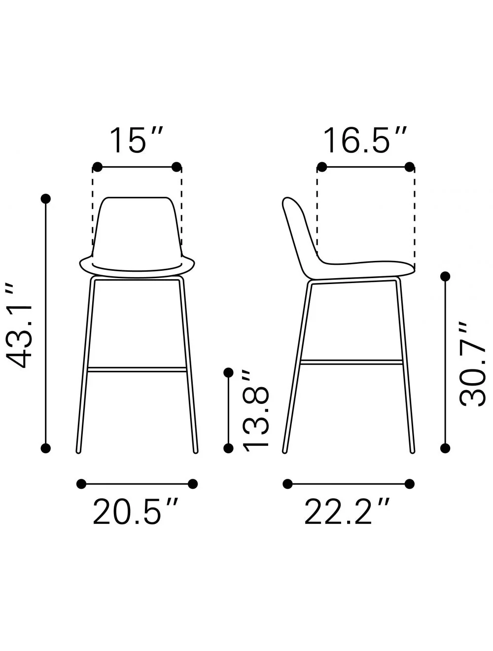 43" Green Steel Low Back Chair With Footrest By Homeroots - Image 9