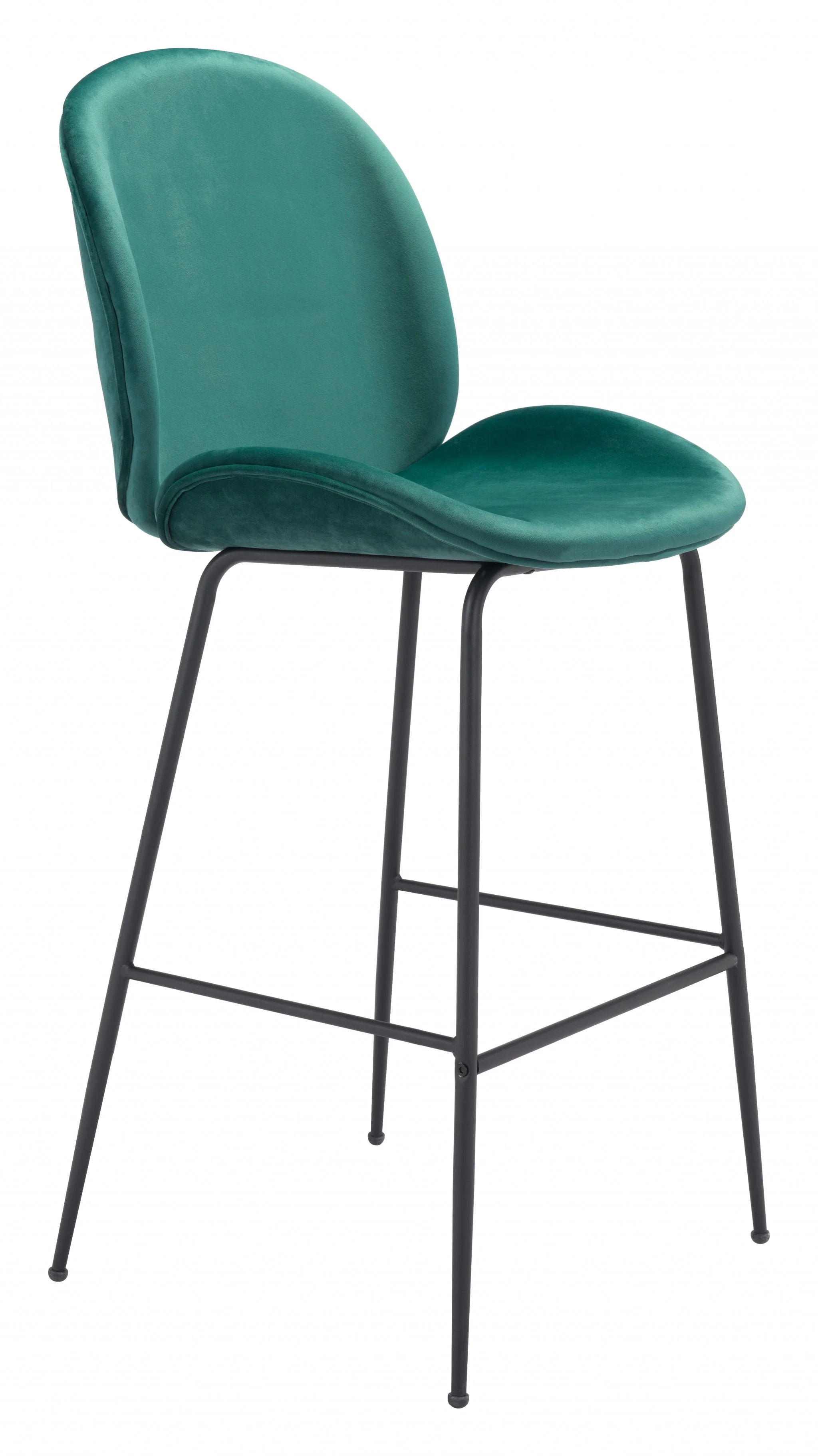 47" Green And Black Steel Low Back Bar Height Chair With Footrest By Homeroots