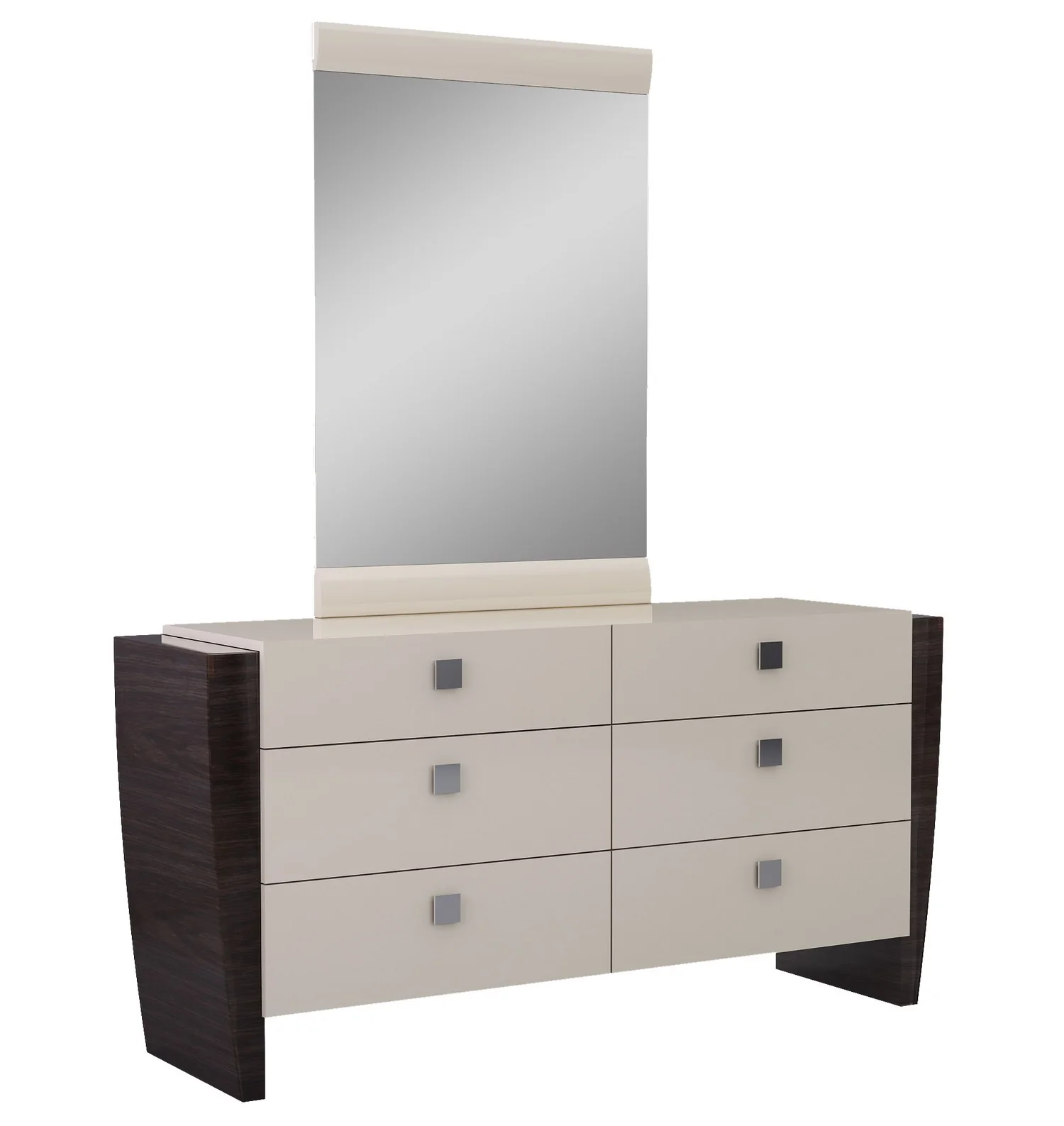 4Pc Quee Modern Beige High Gloss Bedroom Set By Homeroots - Image 5