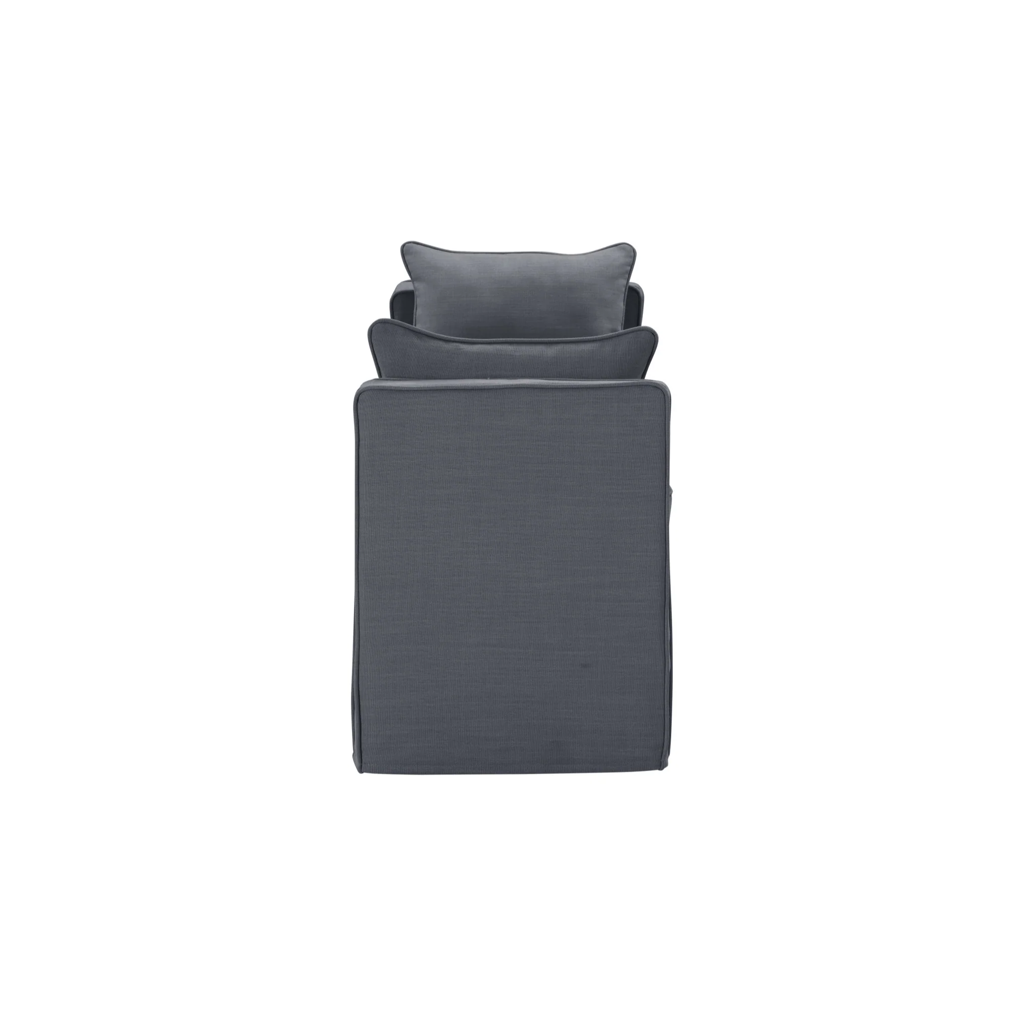 53" Gray And Black Upholstered Linen Bench By Homeroots