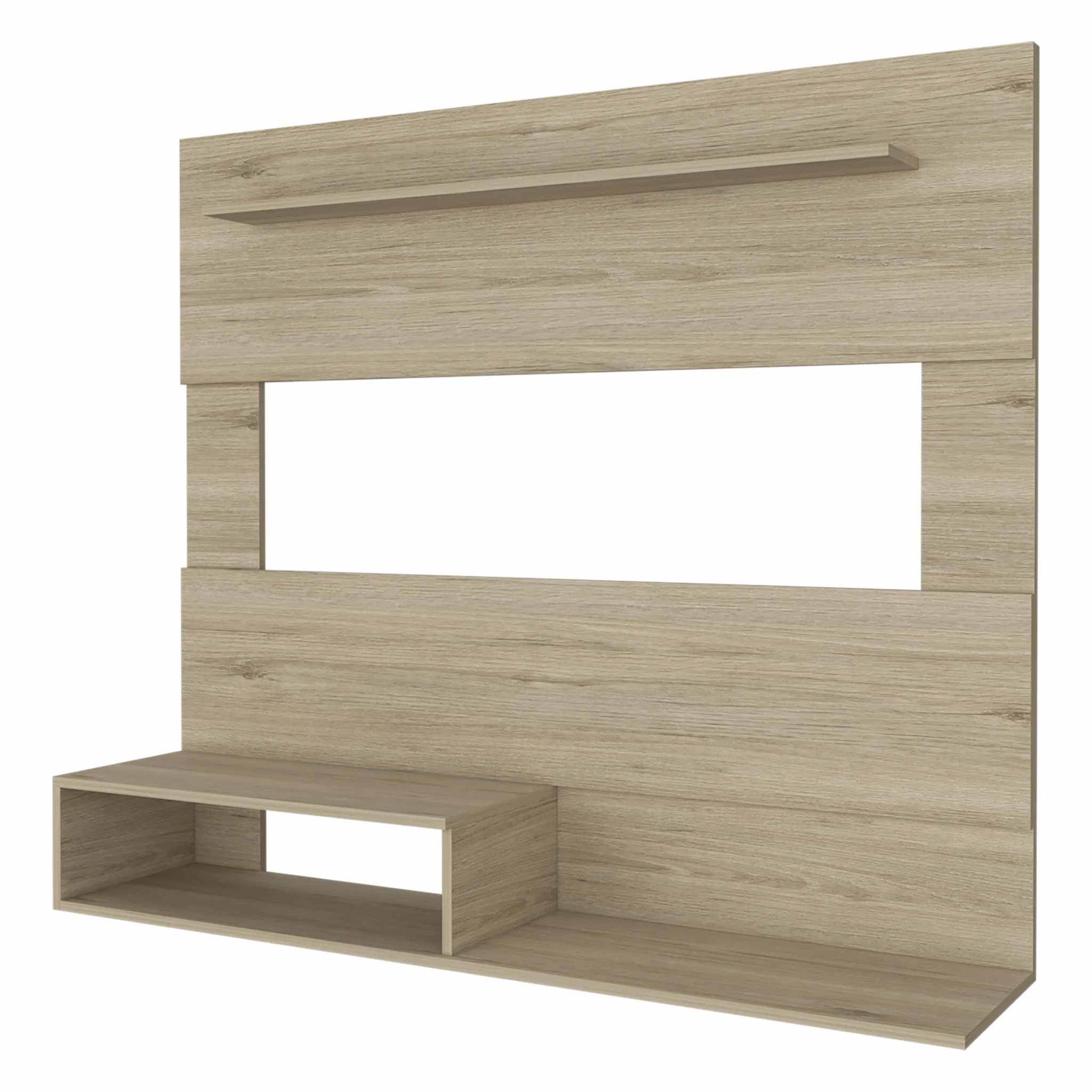 55" Light Pine Manufactured Wood Open Shelving Entertainment Center By Homeroots