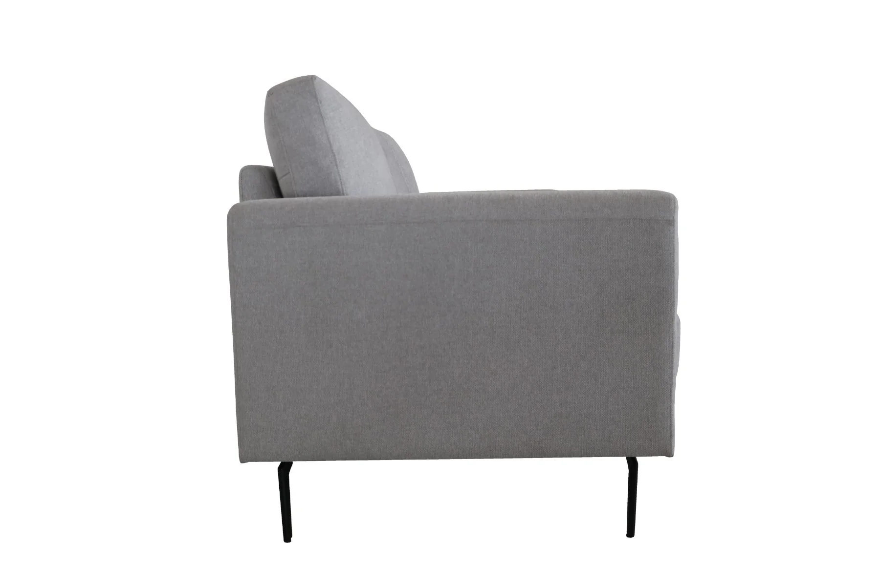 61" Light Gray 100% Linen And Black Love Seat By Homeroots - Image 3