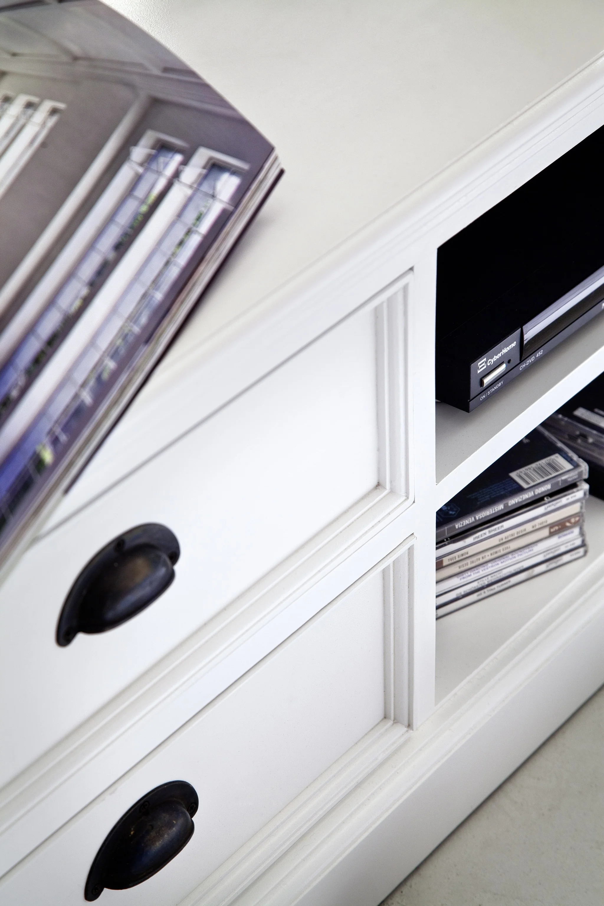 71" Classic White Entertainment Unit with Two Drawers By Homeroots - Image 9