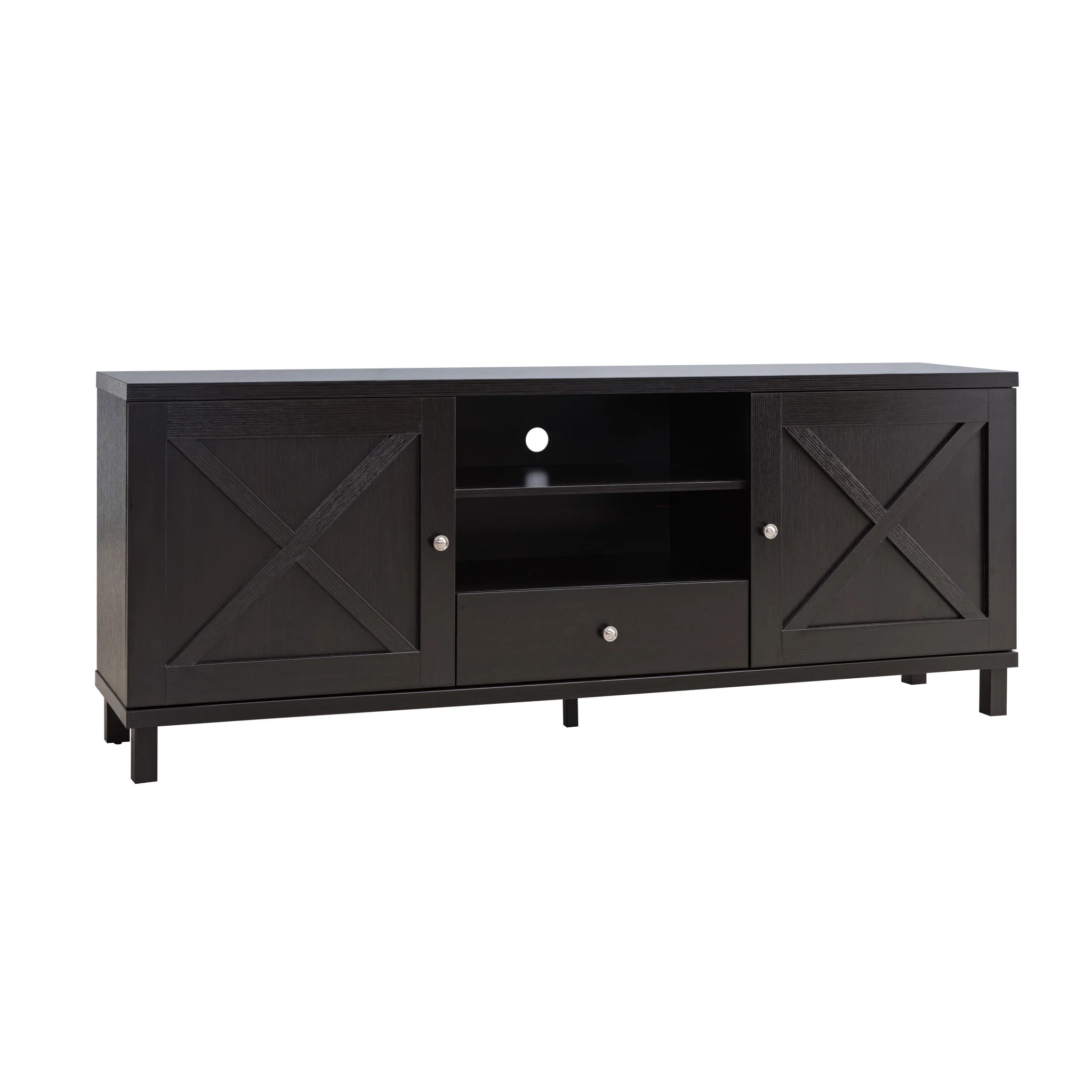 71" Red Cocoa Manufactured Wood Cabinet Enclosed Storage TV Stand By Homeroots