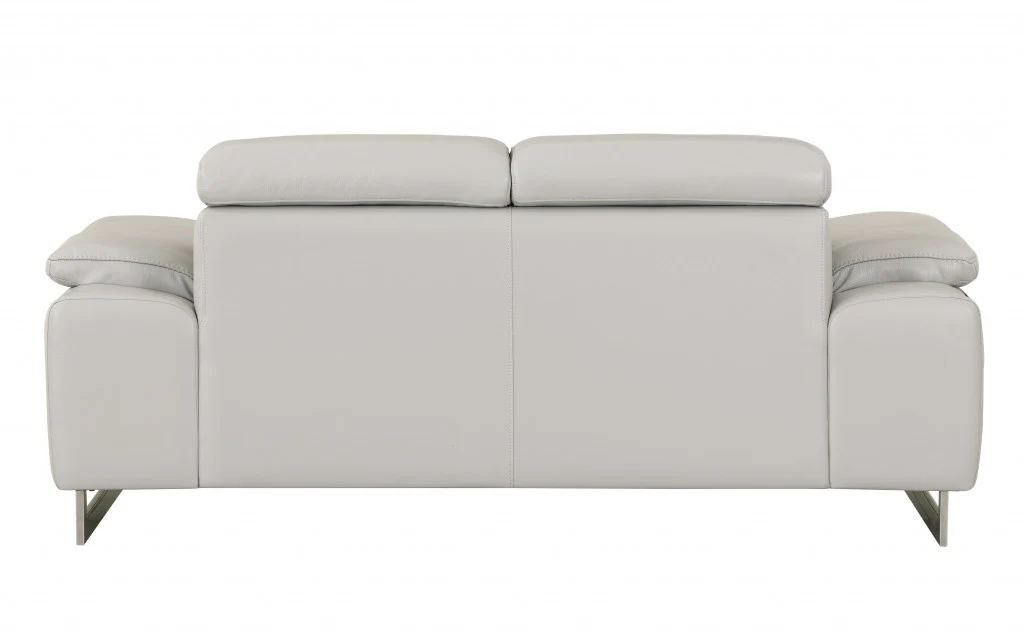 71'" X 42'" X 31'" Modern Light Gray Leather Sofa And Loveseat By Homeroots - Image 4