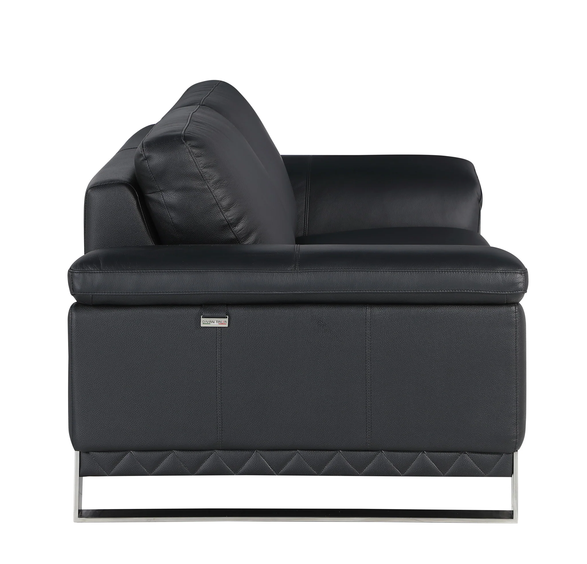 73'" X 39'"  X 32'" Modern Black Leather Sofa And Loveseat By Homeroots - Image 9