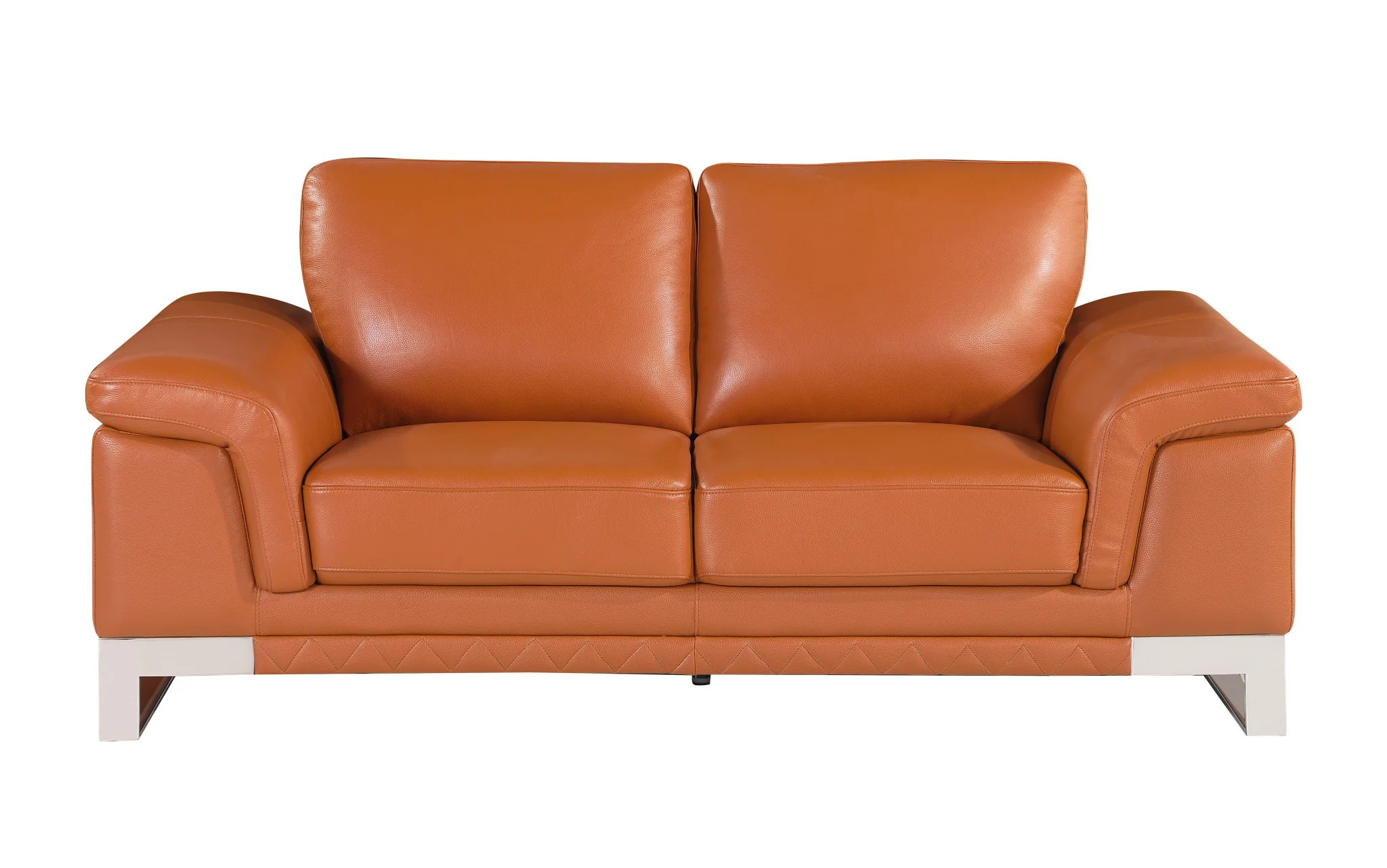 73'" X 39'"  X 32'" Modern Camel Leather Sofa And Loveseat By Homeroots - Image 7