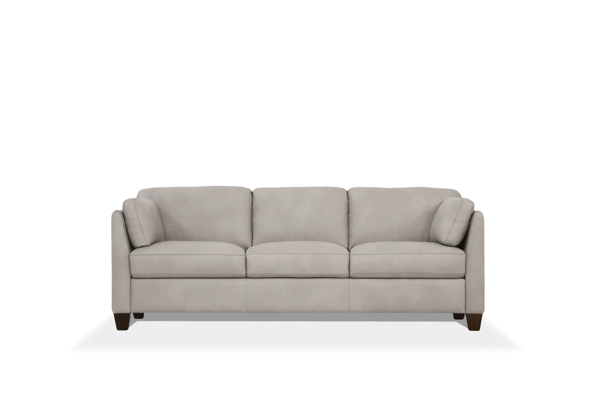 81" Dusty White Leather And Black Sofa By Homeroots