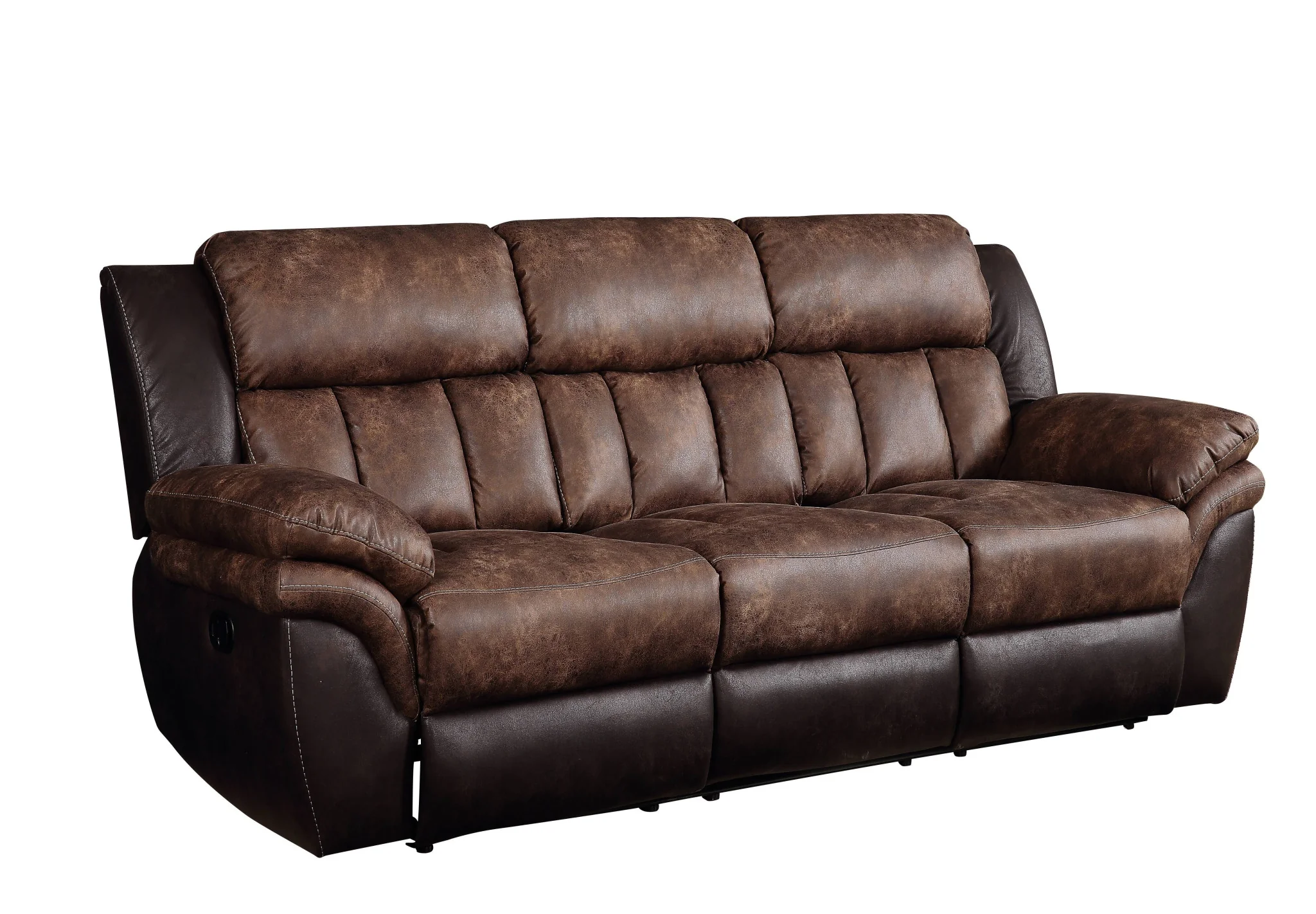91" Espresso Microfiber And Black Sofa By Homeroots