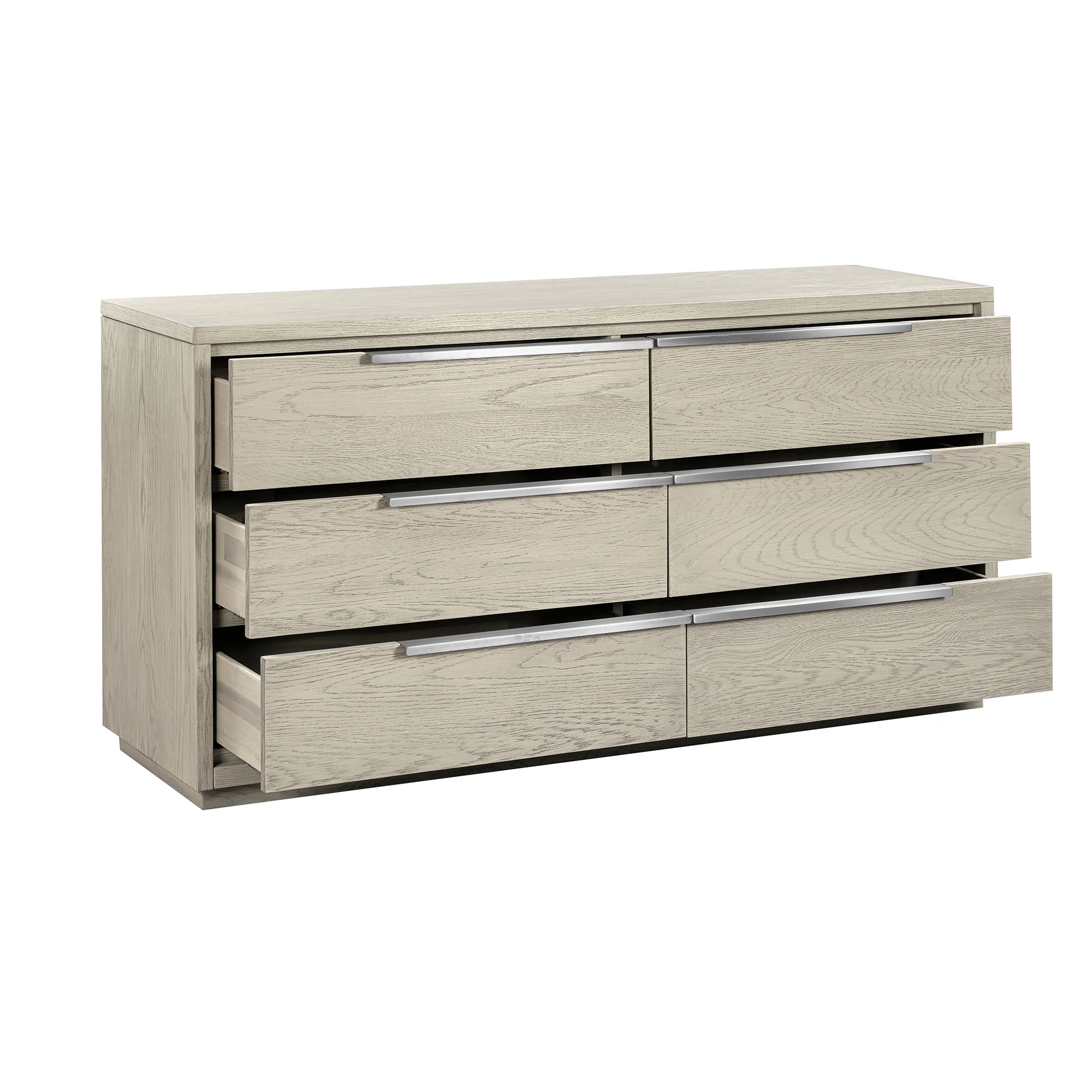 Abbey 6 Drawer Dresser in Grey Oak Wood By Armen Living - Image 5